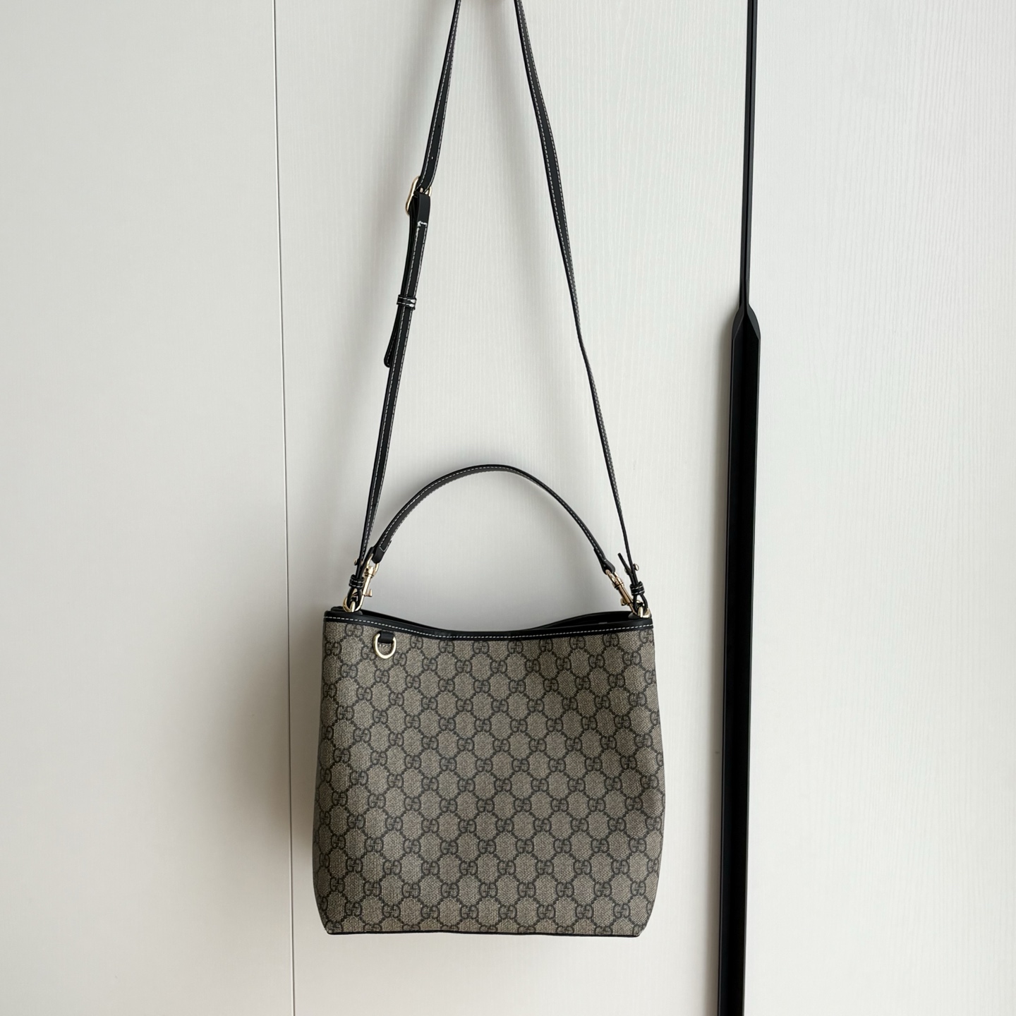 Gucci GG Emblem Bucket Bag - Black