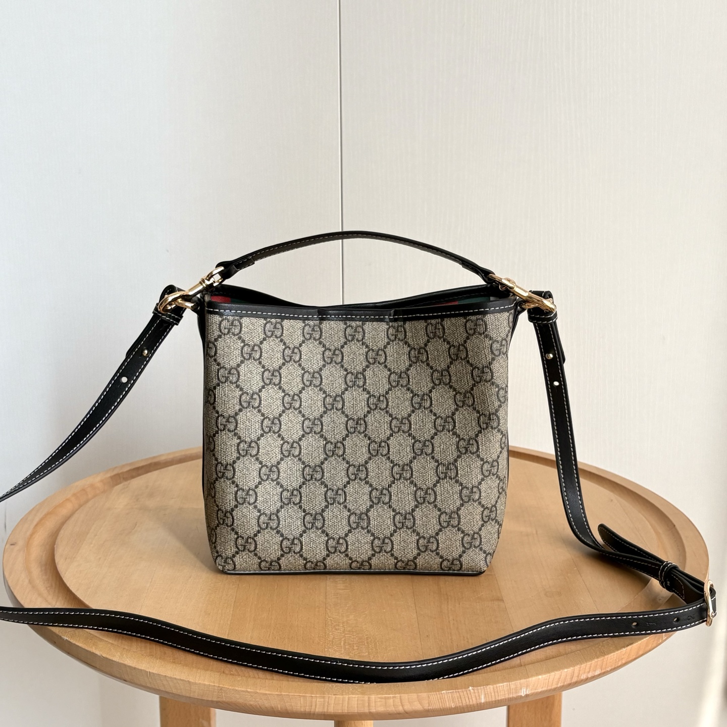 Gucci GG Emblem Bucket Bag - Black