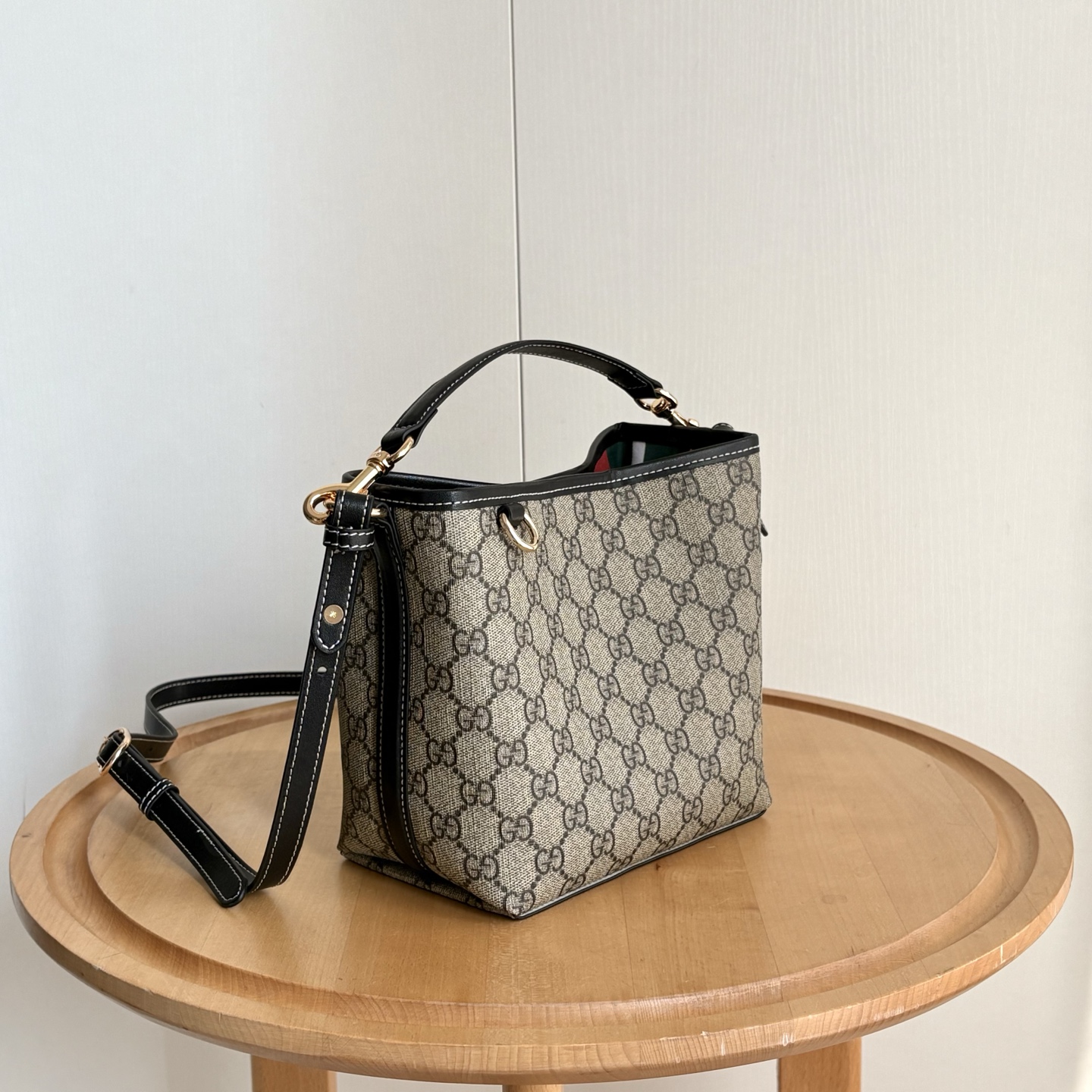 Gucci GG Emblem Bucket Bag - Black