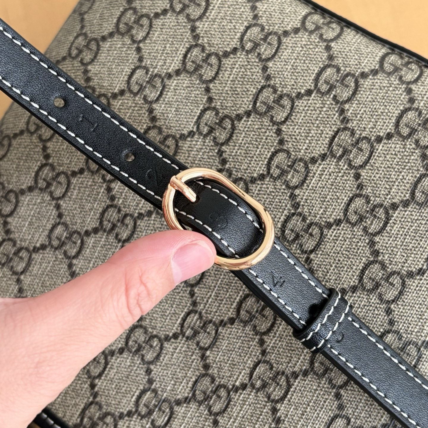 Gucci GG Emblem Bucket Bag - Black