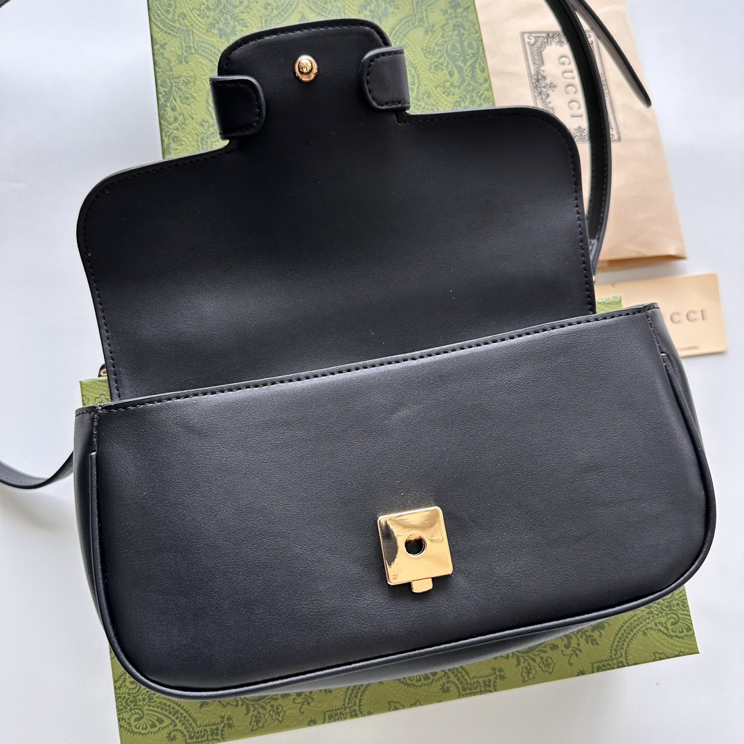 Gucci Horsebit 1955 Small Black Leather Shoulder Bag