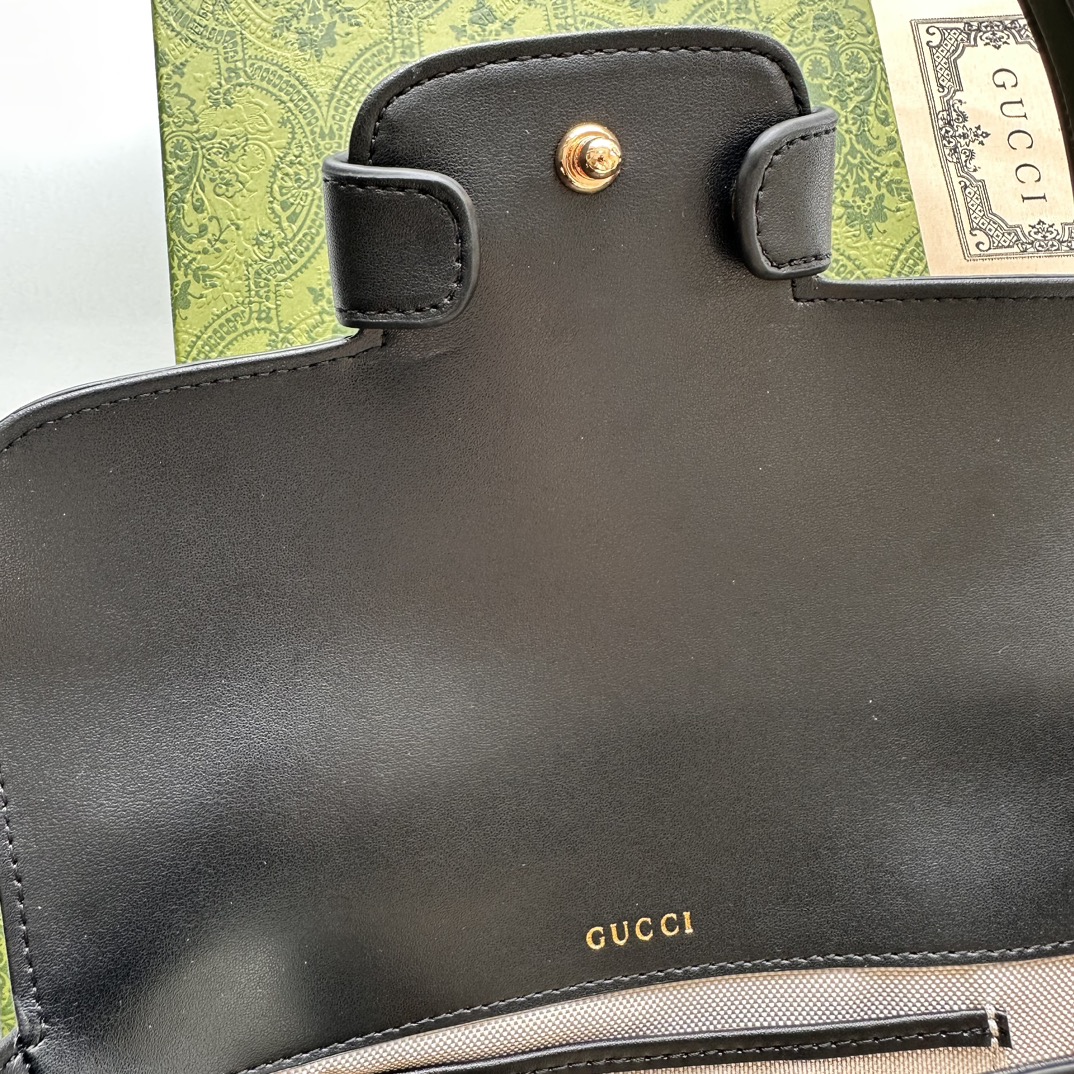 Gucci Horsebit 1955 Small Black Leather Shoulder Bag