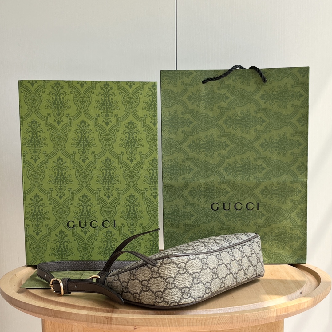 Gucci Ophidia Collection Small Handbag - Beige And Dark Brown Bag