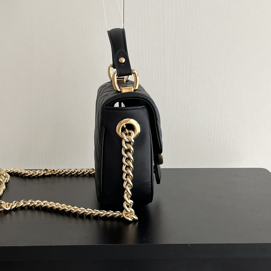 Gucci GG Marmont Mini Top Handle Bag-Black - Bag
