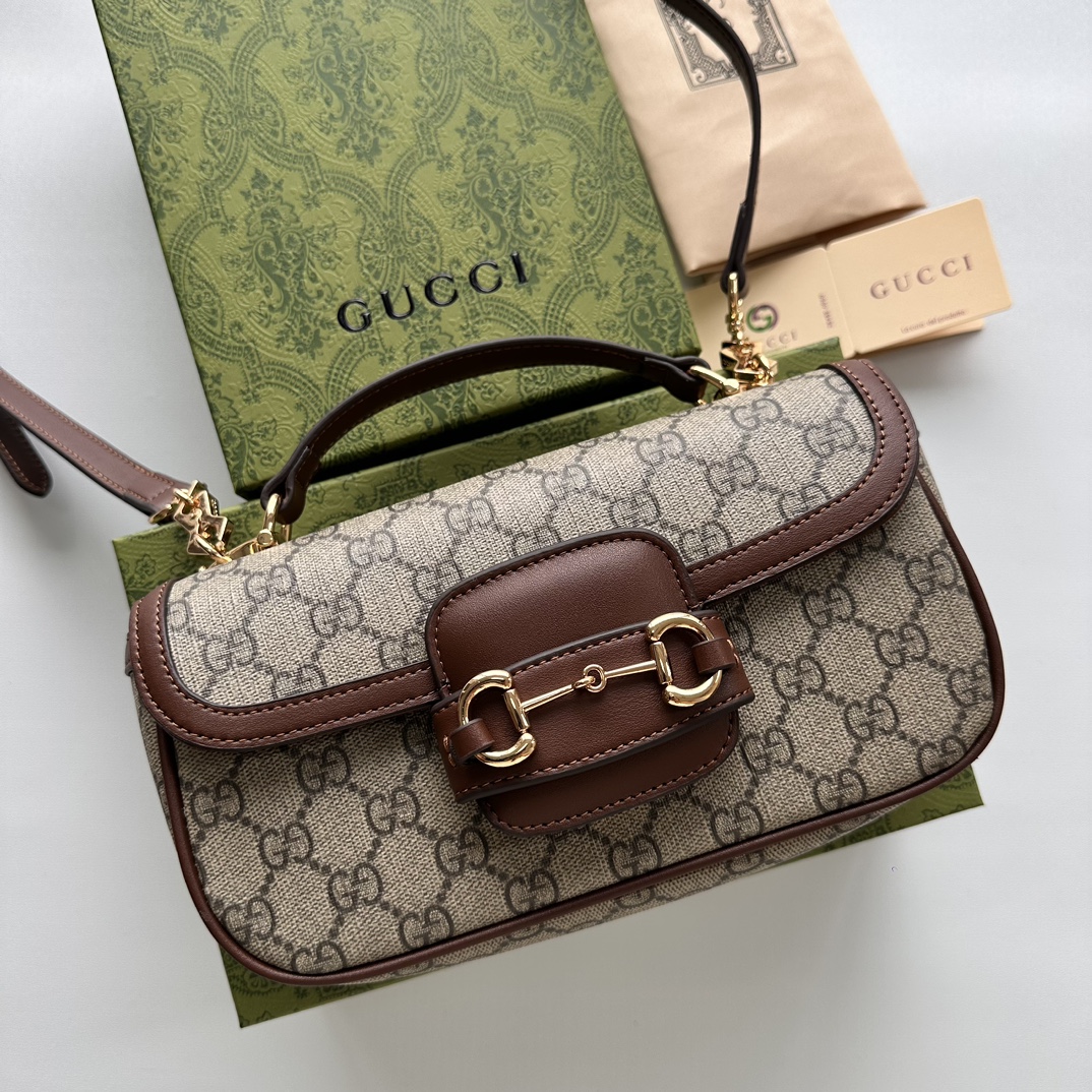 Gucci Horsebit 1955 Small Brown Shoulder Bag