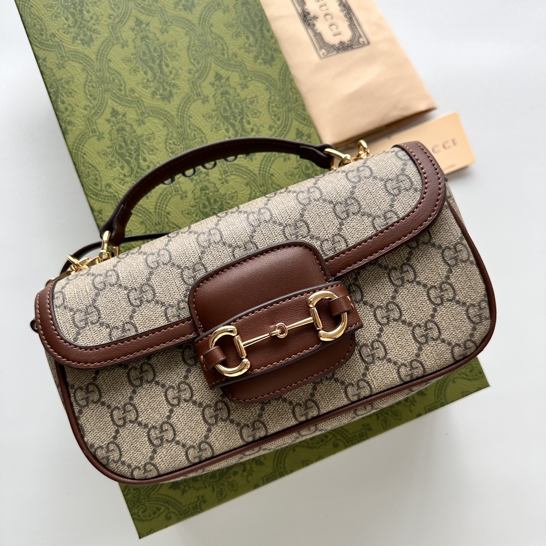 Gucci Horsebit 1955 Small Brown Shoulder Bag