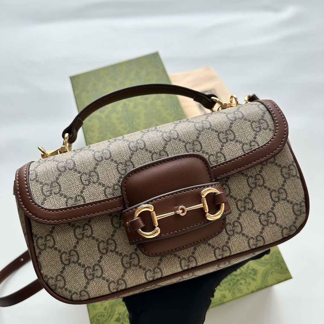 Gucci Horsebit 1955 Small Brown Shoulder Bag