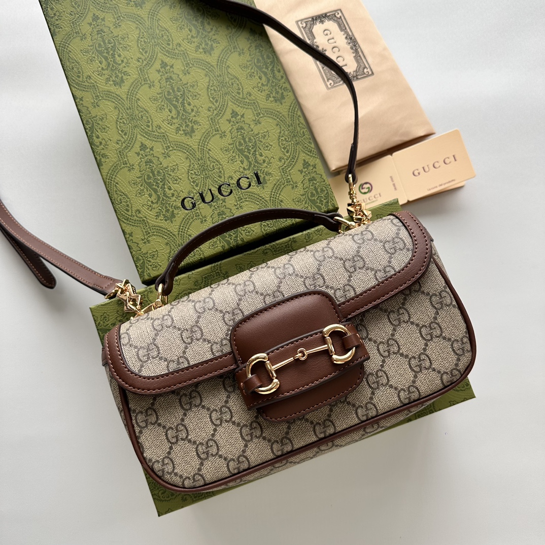 Gucci Horsebit 1955 Small Brown Shoulder Bag