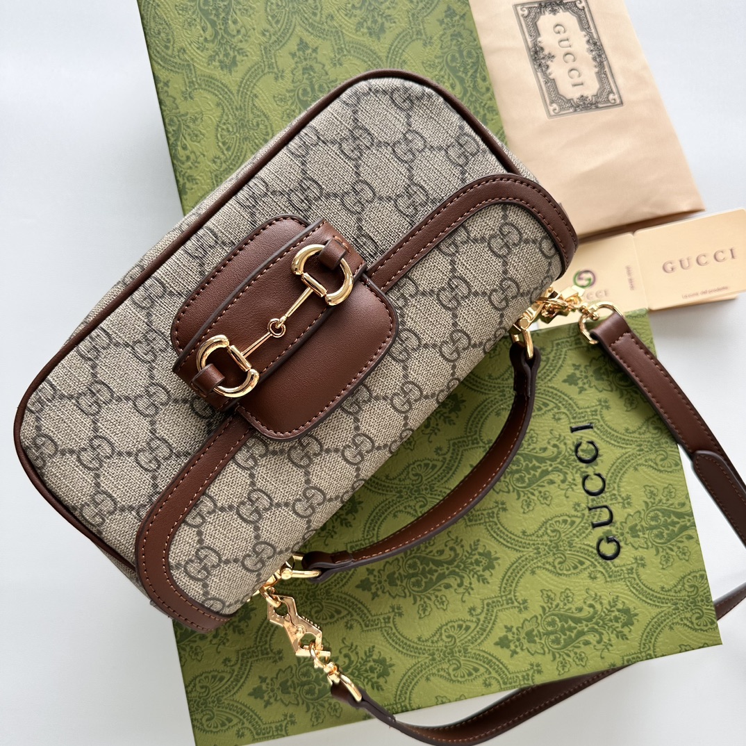 Gucci Horsebit 1955 Small Brown Shoulder Bag