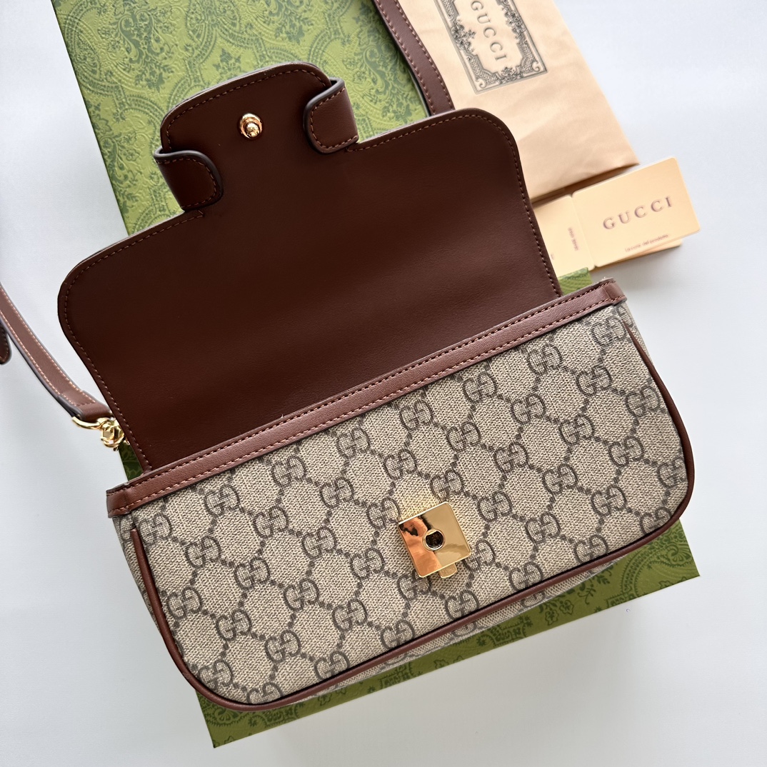 Gucci Horsebit 1955 Small Brown Shoulder Bag