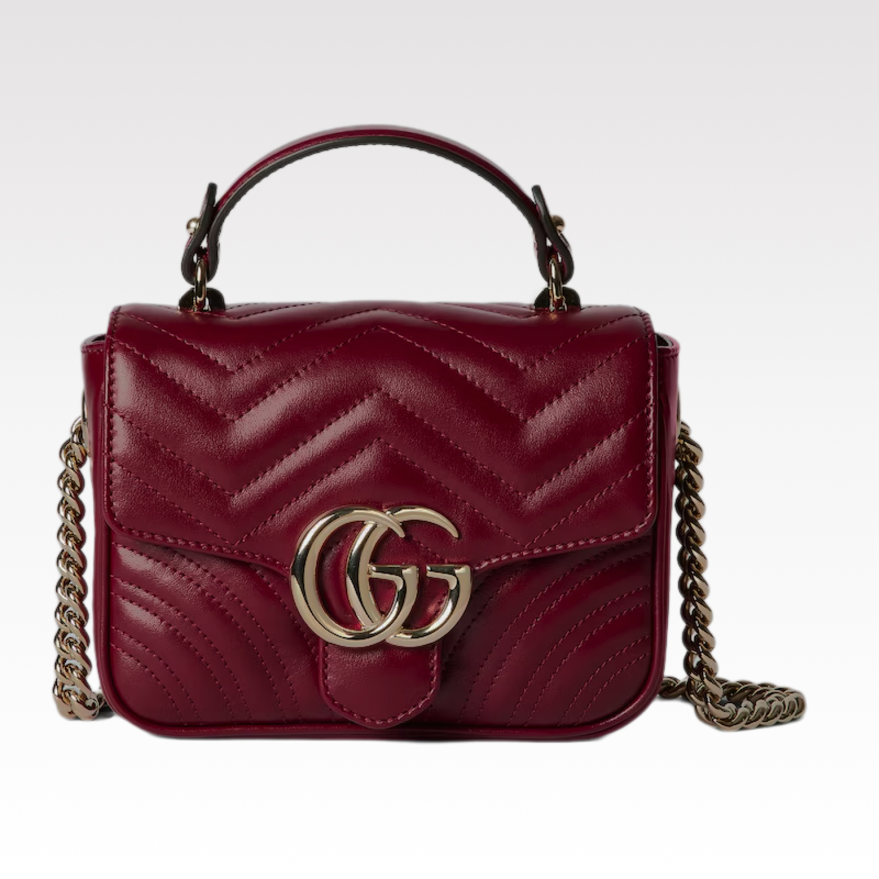 Gucci GG Marmont Mini Top Handle Bag-Red - Bag