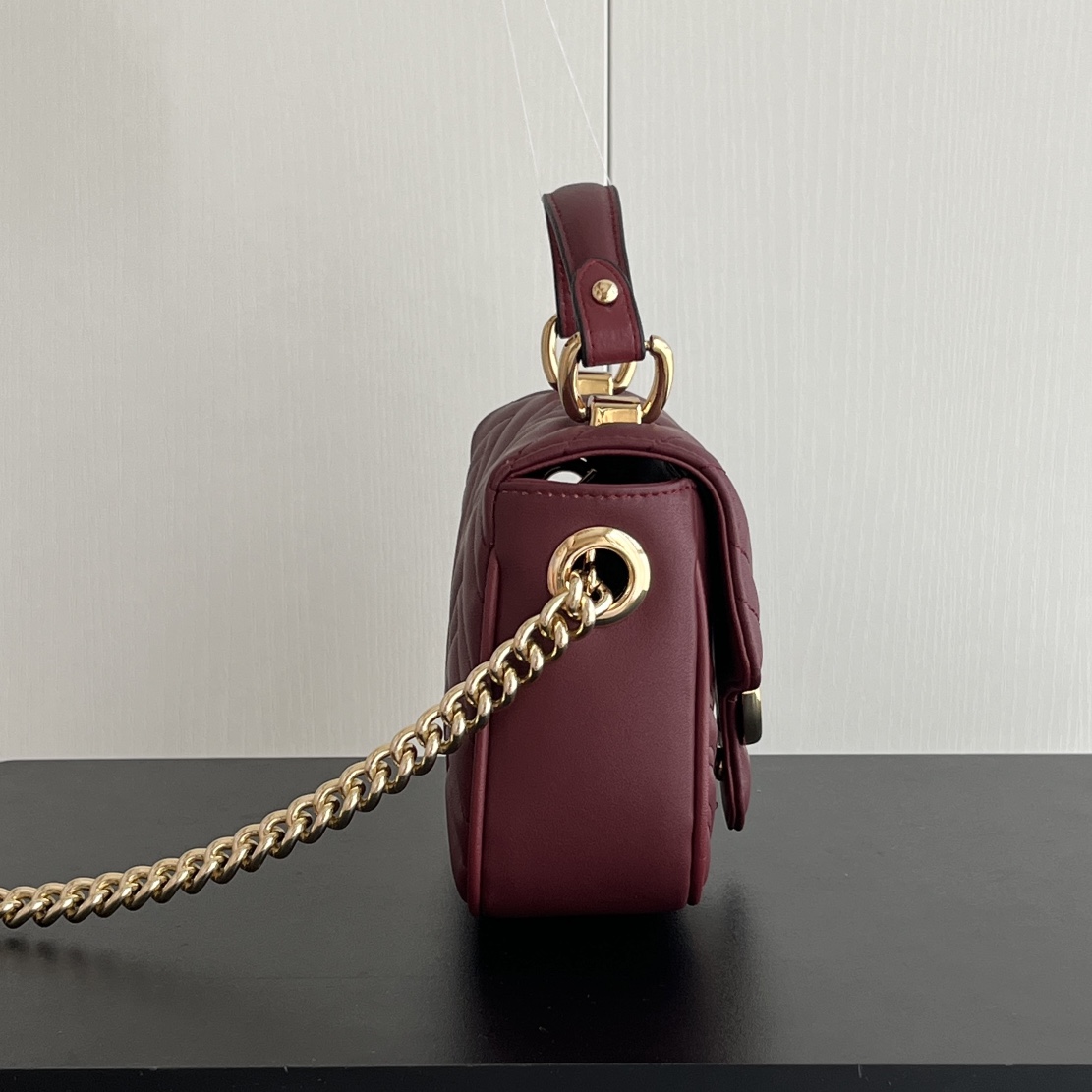 Gucci GG Marmont Mini Top Handle Bag-Red - Bag