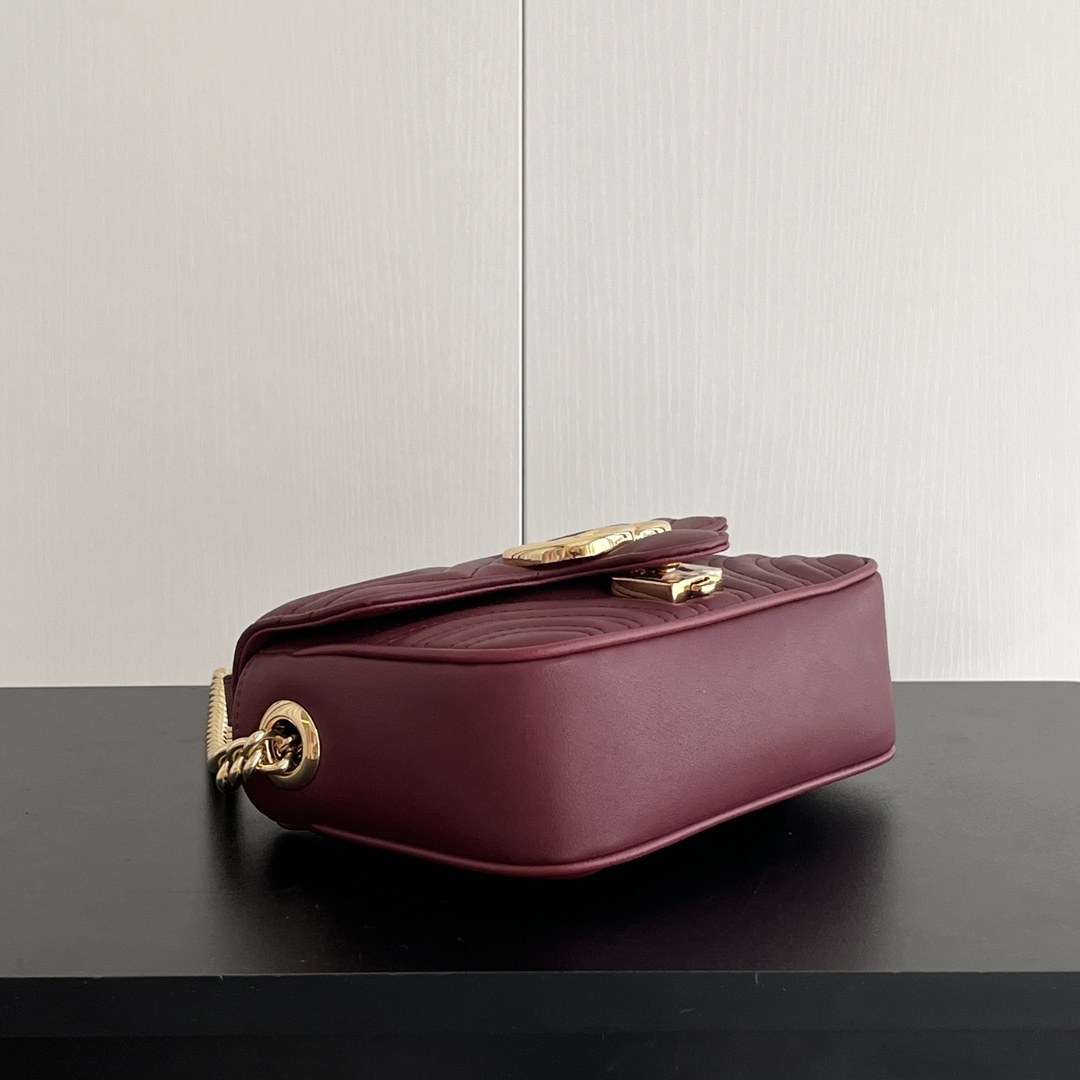 Gucci GG Marmont Mini Top Handle Bag-Red - Bag
