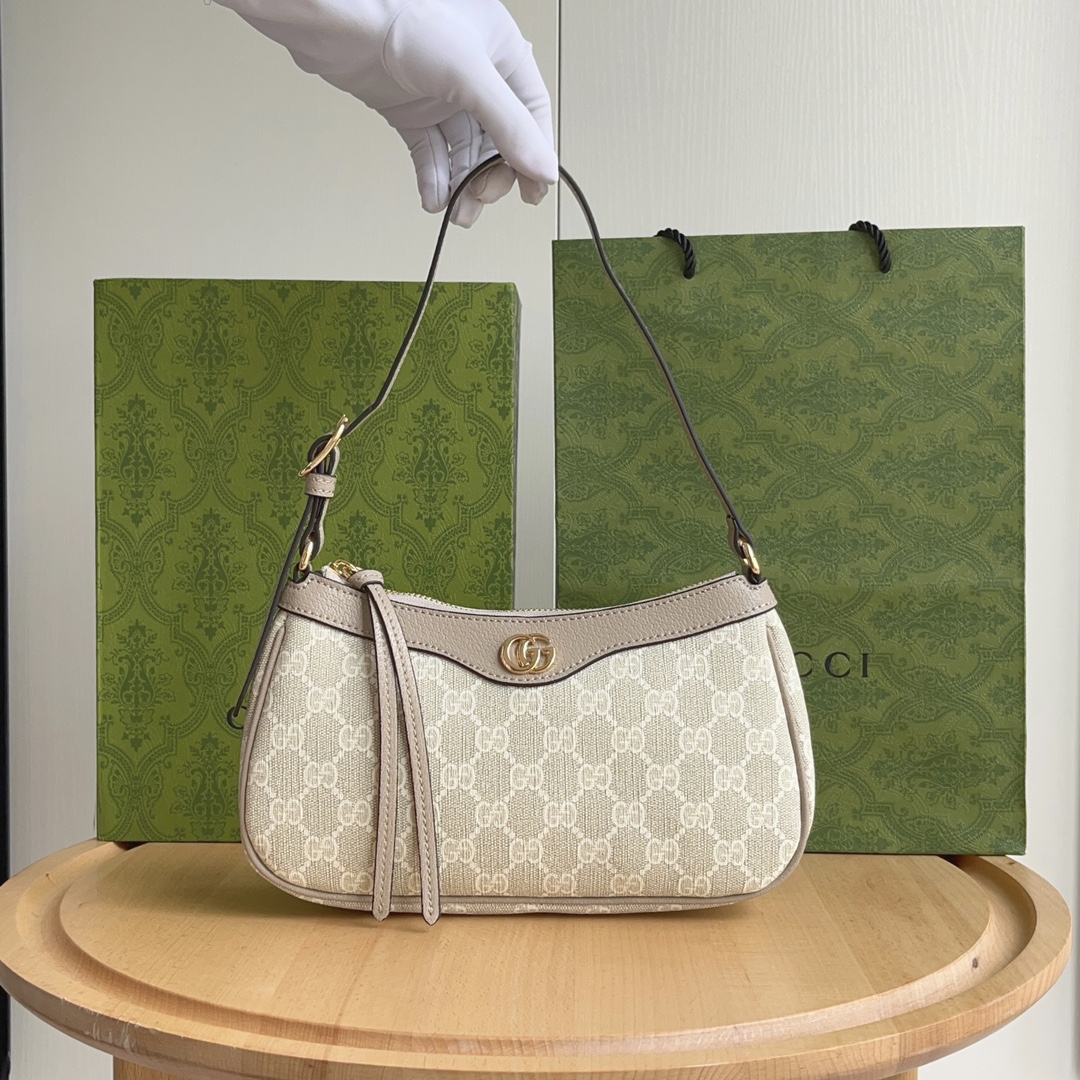 Gucci Ophidia Collection Small Handbag - Beige And White Bag
