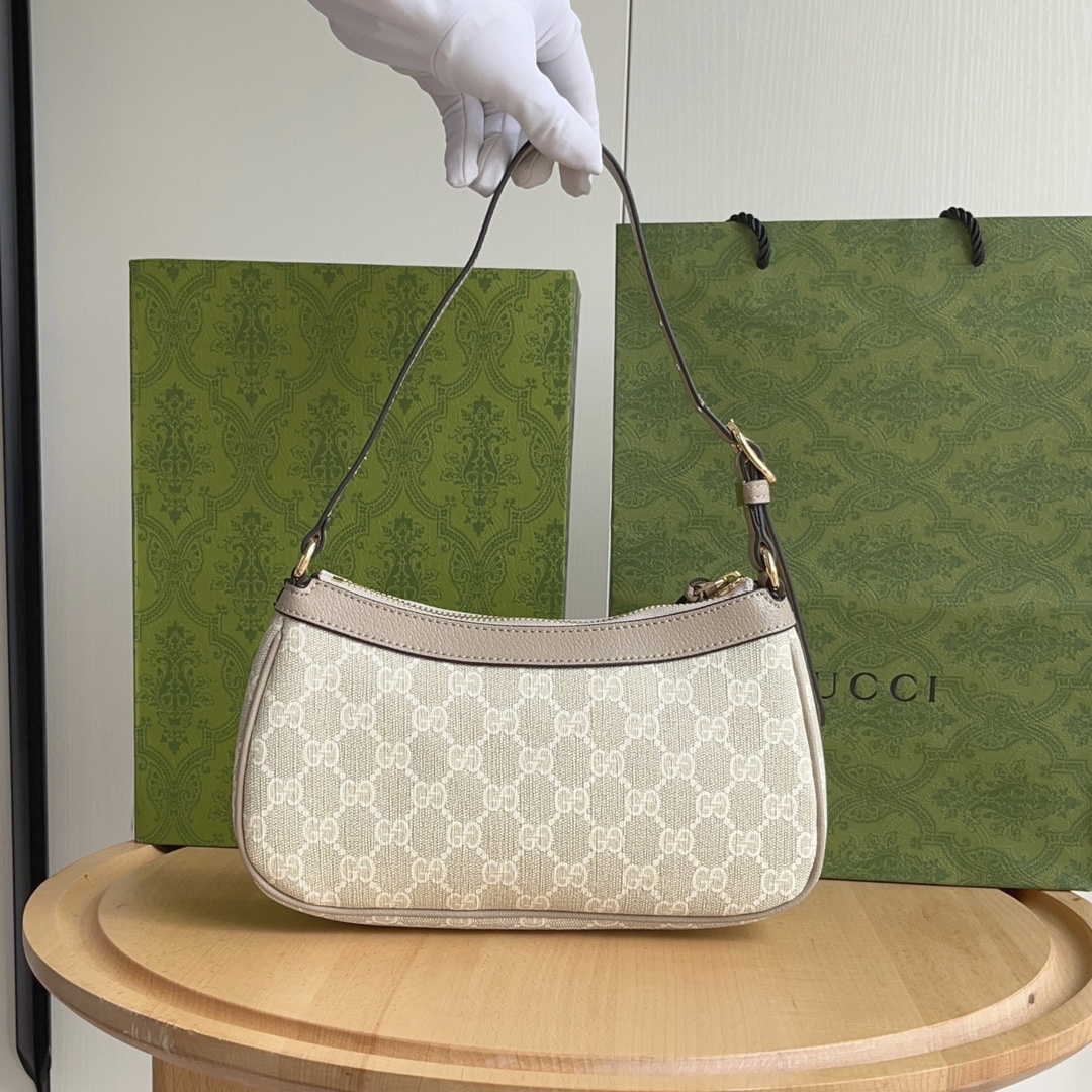 Gucci Ophidia Collection Small Handbag - Beige And White Bag
