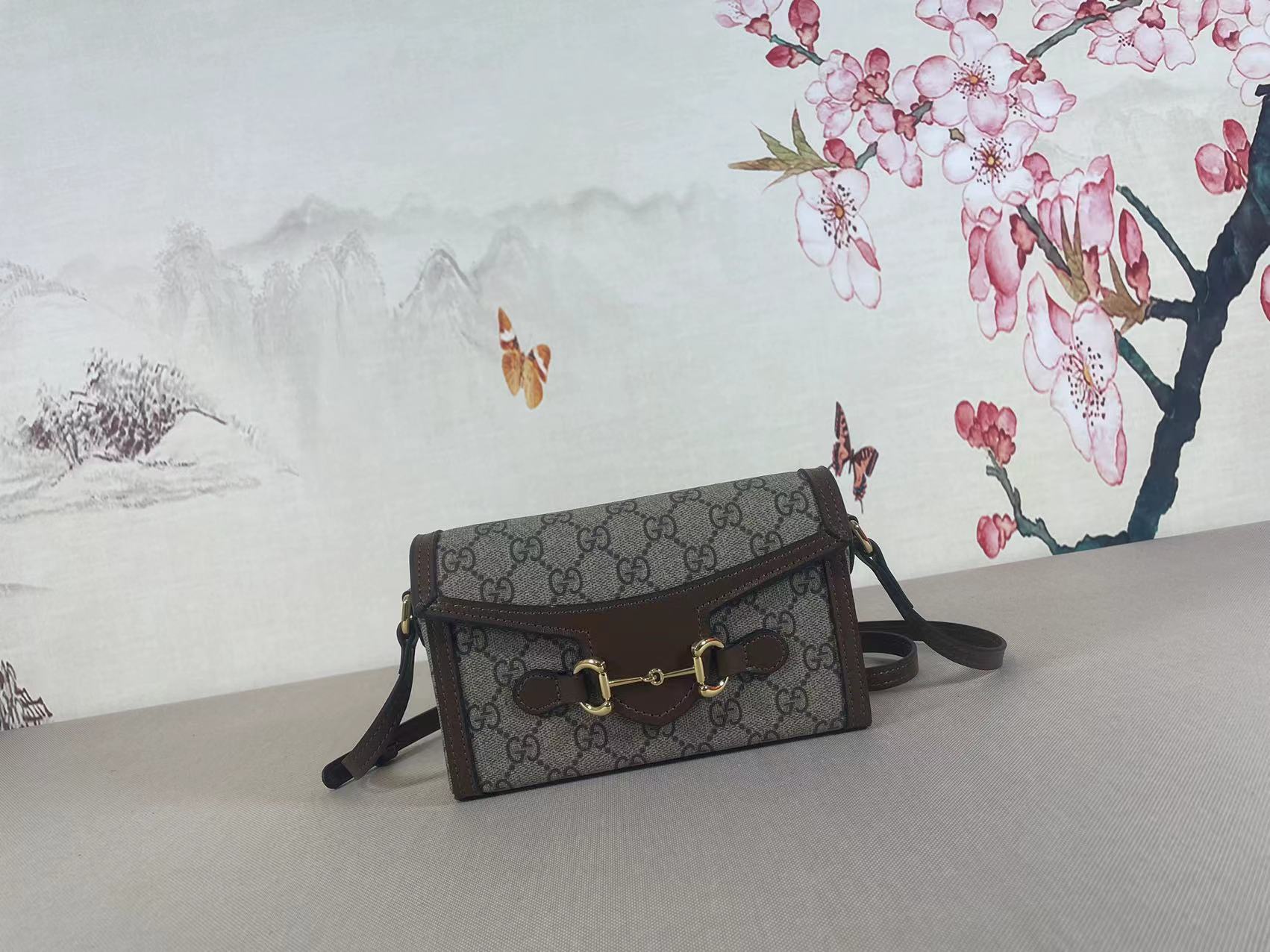 Gucci Horsebit 1955 series mini handbag GG Supreme canvas - Ebony