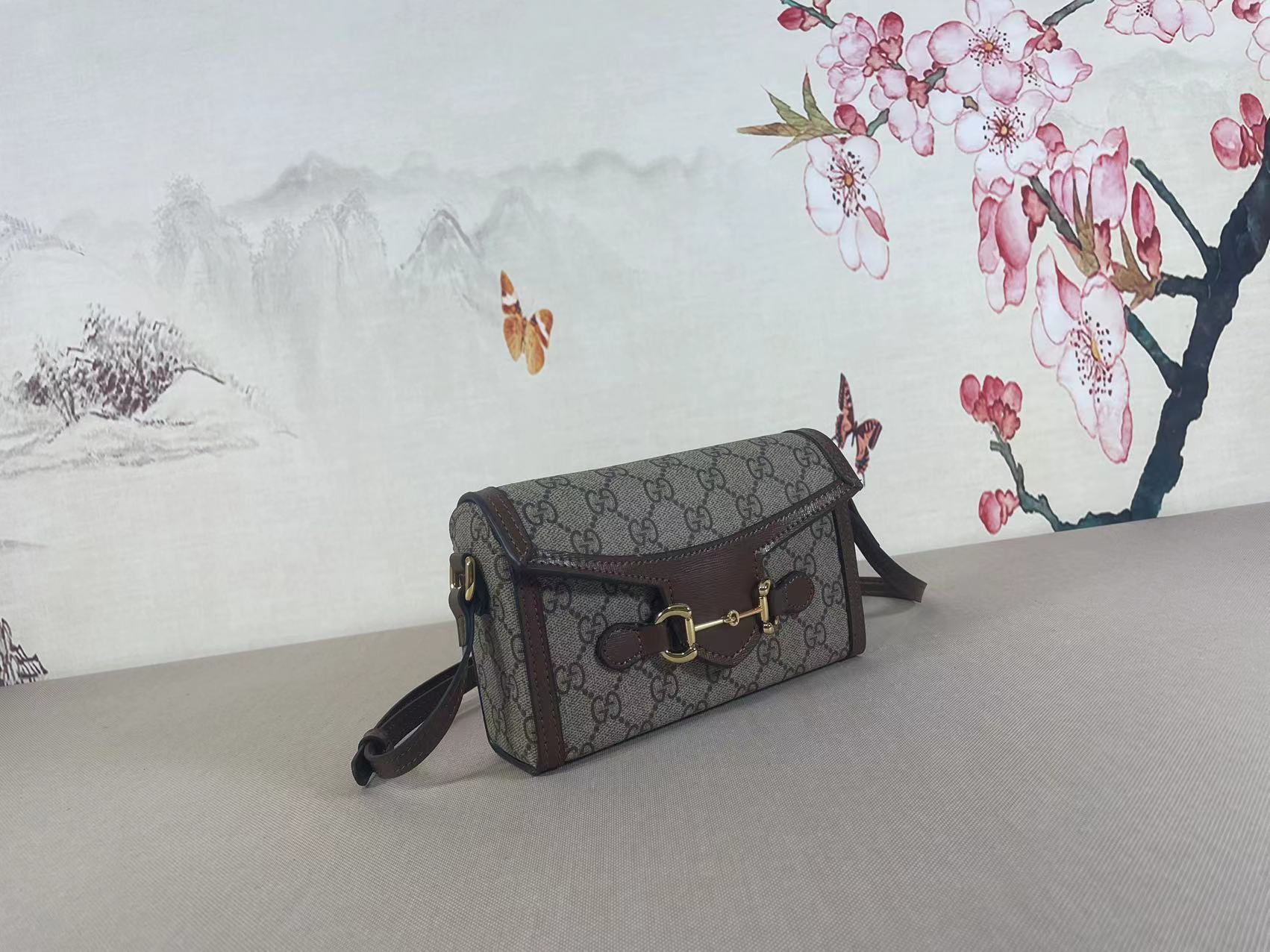 Gucci Horsebit 1955 series mini handbag GG Supreme canvas - Ebony
