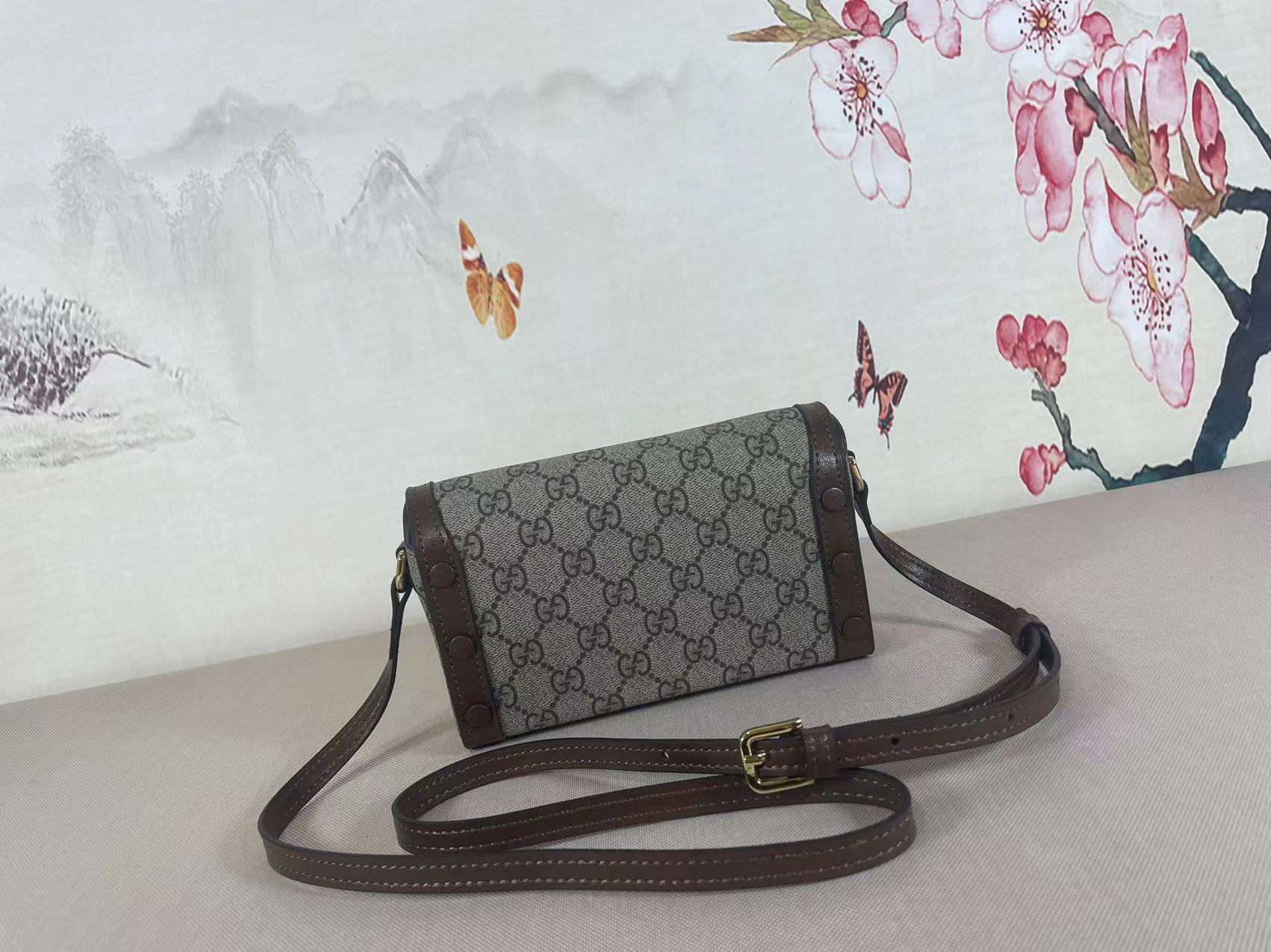 Gucci Horsebit 1955 series mini handbag GG Supreme canvas - Ebony