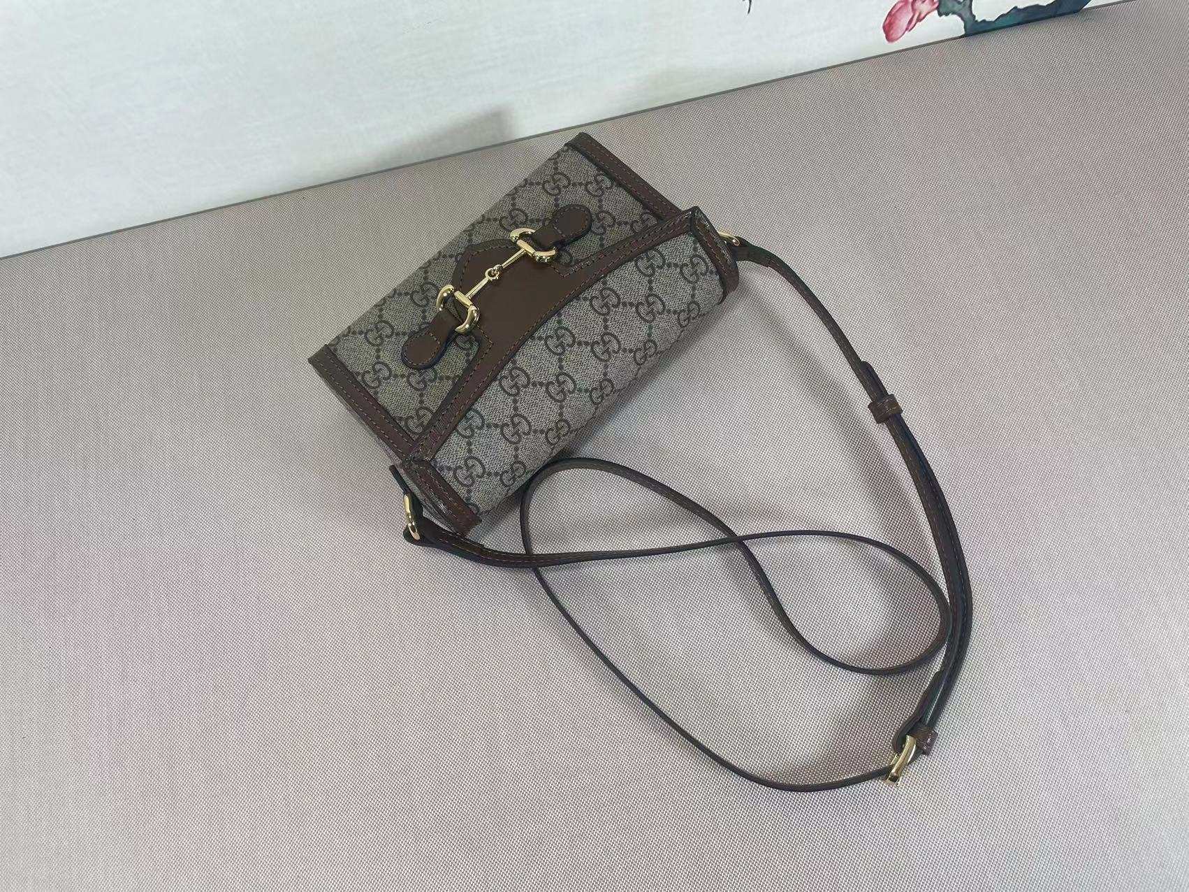 Gucci Horsebit 1955 series mini handbag GG Supreme canvas - Ebony