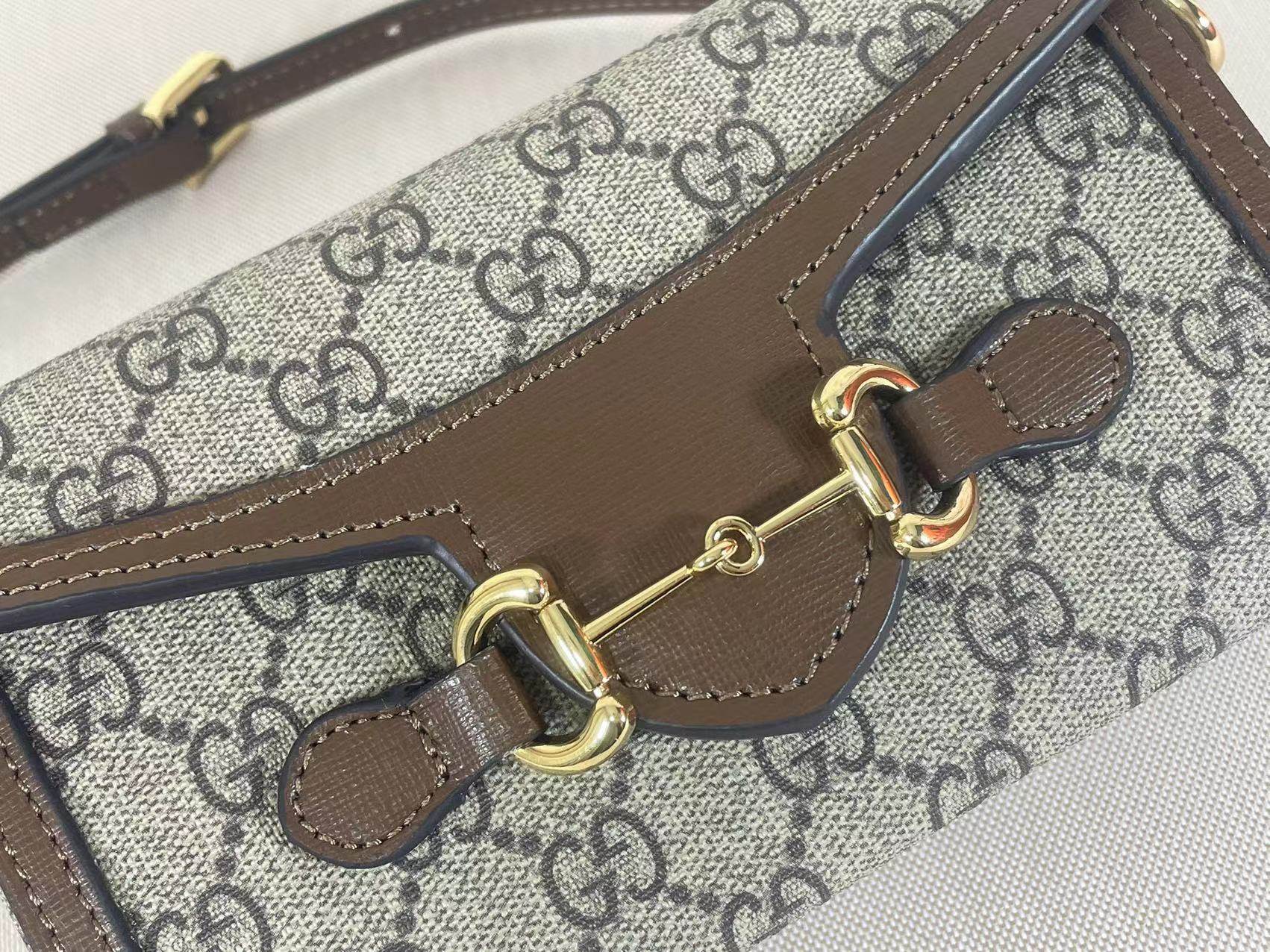 Gucci Horsebit 1955 series mini handbag GG Supreme canvas - Ebony