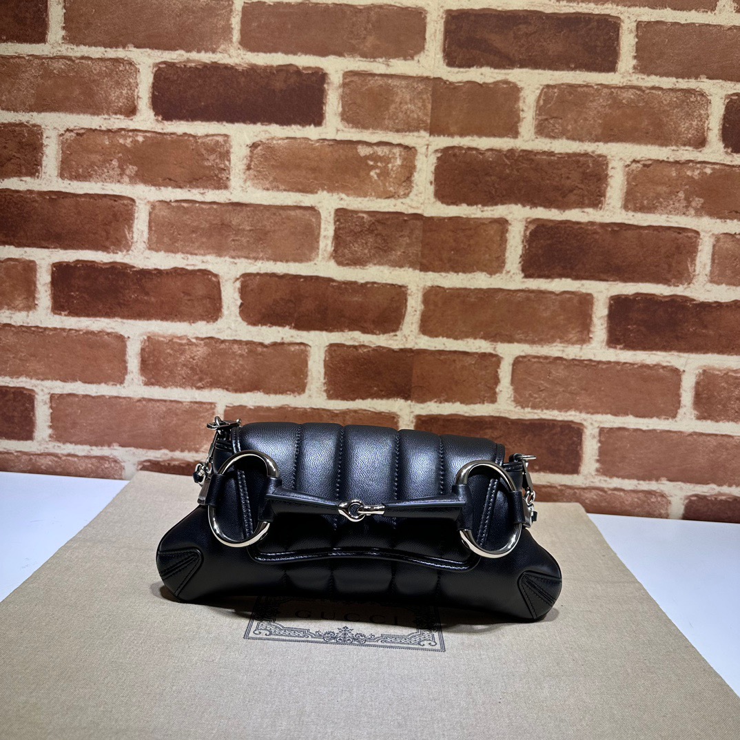 Gucci Horsebit Chain Small Shoulder Bag Black - Bag