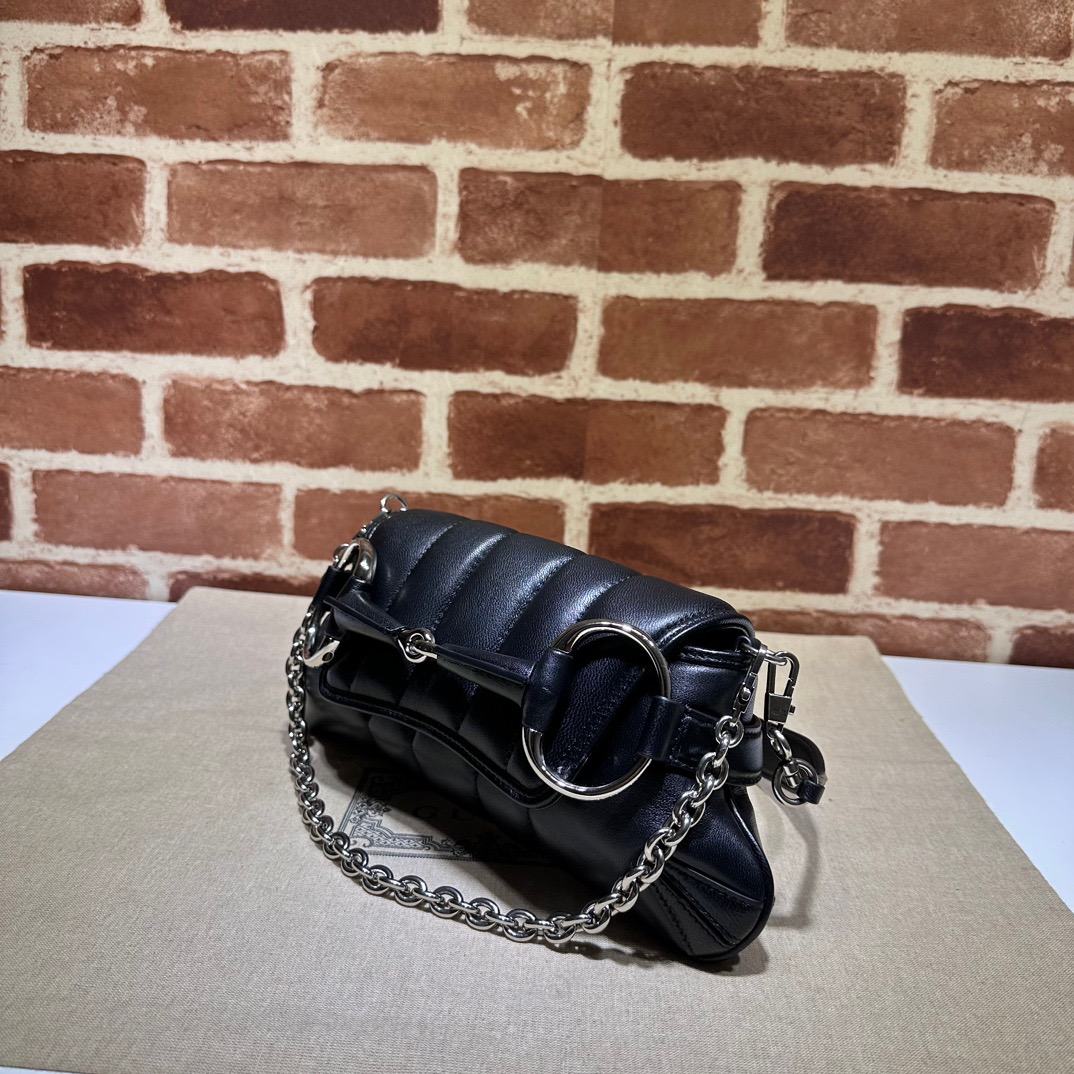 Gucci Horsebit Chain Small Shoulder Bag Black - Bag