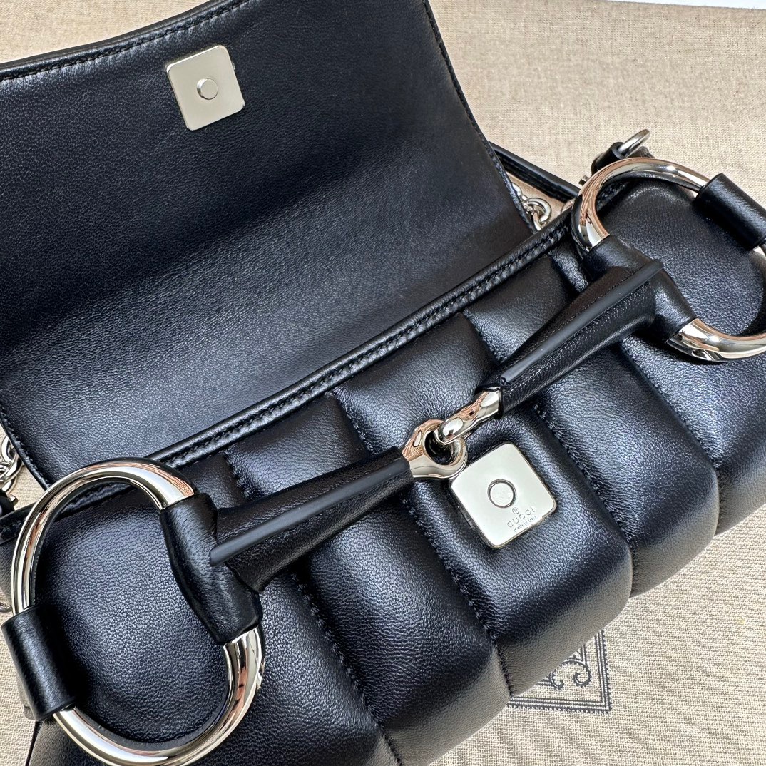 Gucci Horsebit Chain Small Shoulder Bag Black - Bag