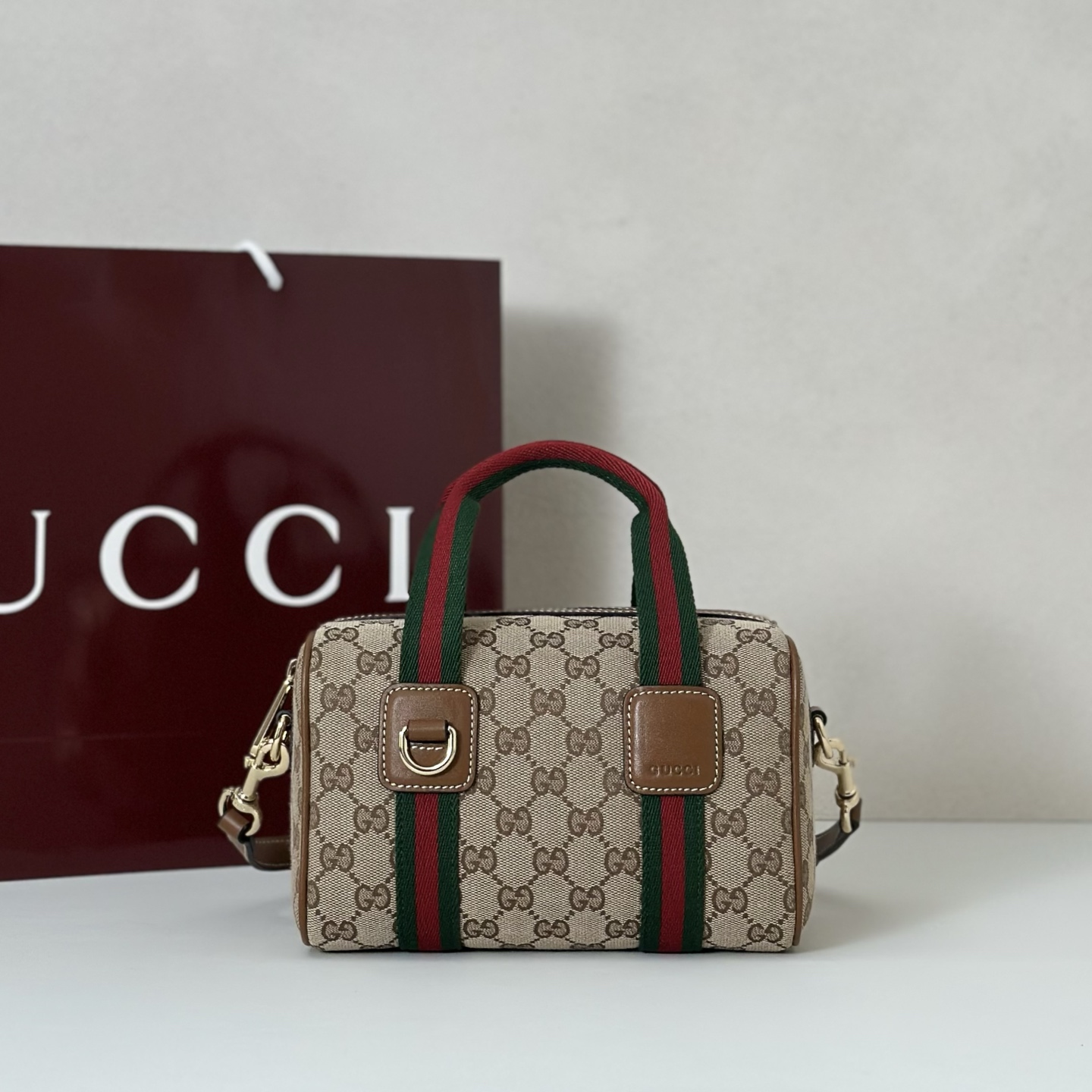 Gucci Mini GG Beige and brown GG canvas Handbag