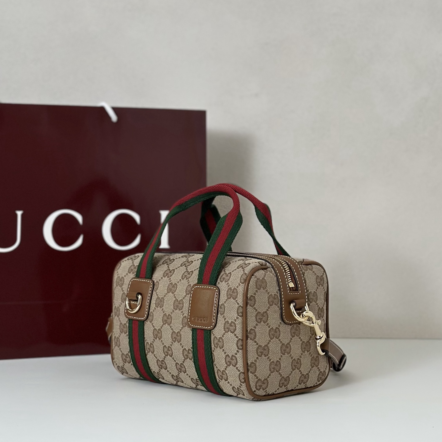Gucci Mini GG Beige and brown GG canvas Handbag