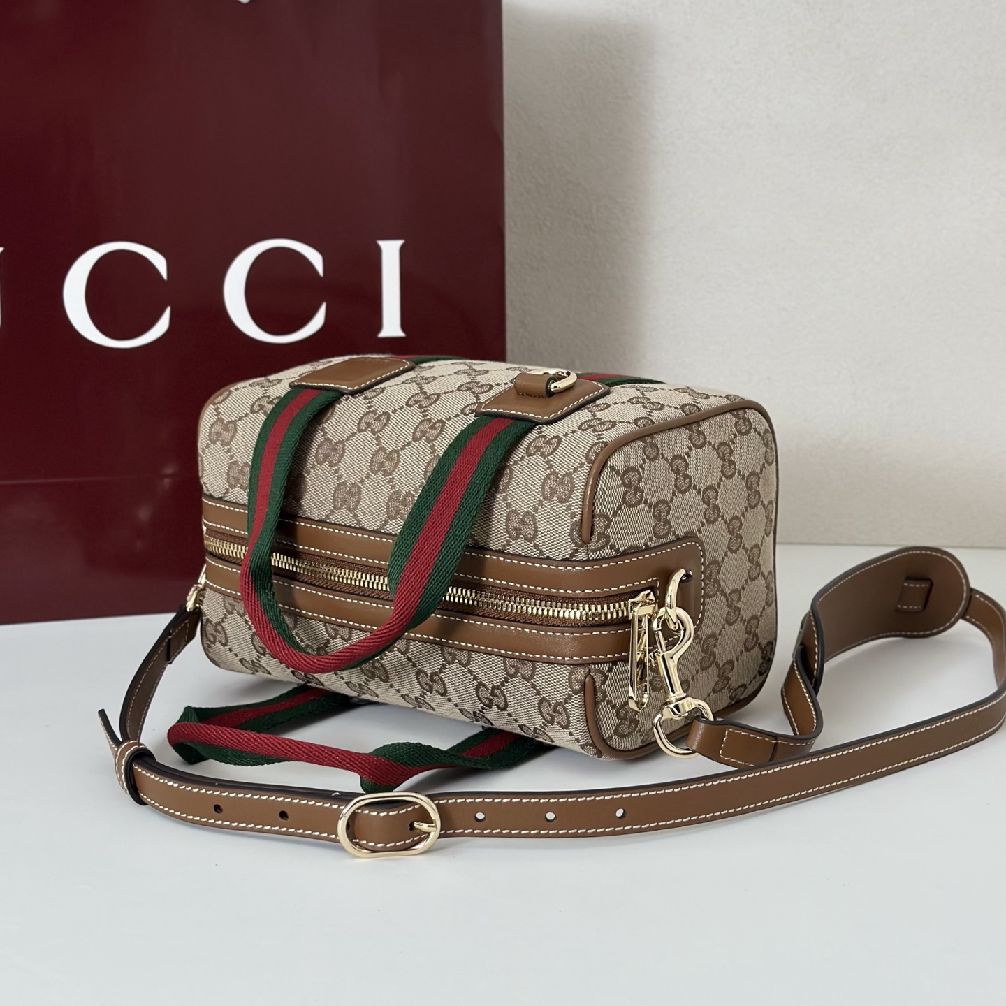 Gucci Mini GG Beige and brown GG canvas Handbag