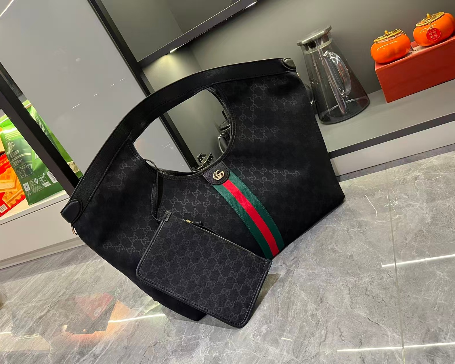 Gucci Giglio GG large tote bag - Dark Black