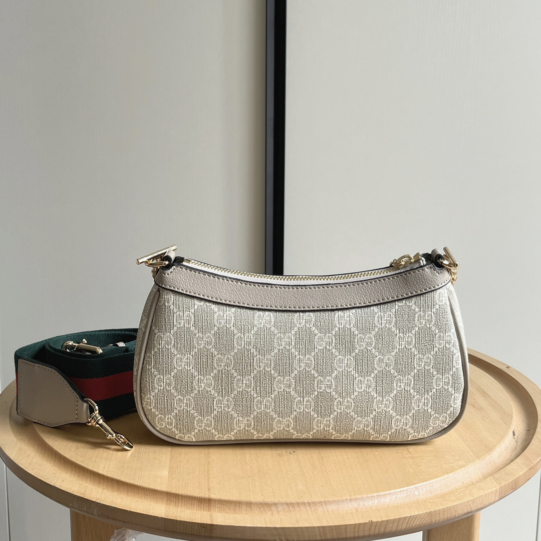Gucci Ophidia Collection Small Handbag with Extra Starp - Beige And White Bag