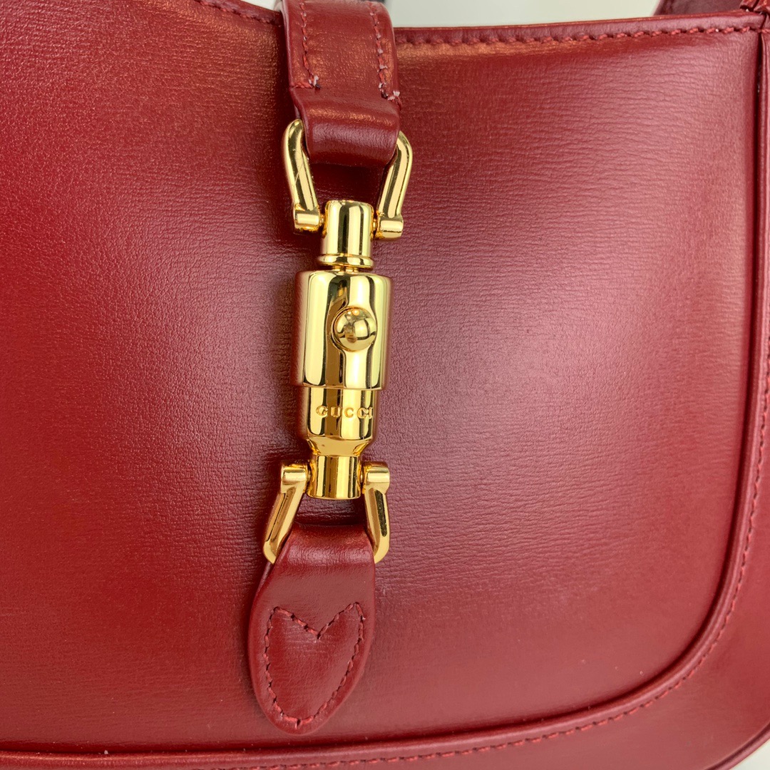 GUCCI Boarded Dyana Lux Calfskin Mini Jackie 1961 Hobo New Cherry Red - Bag