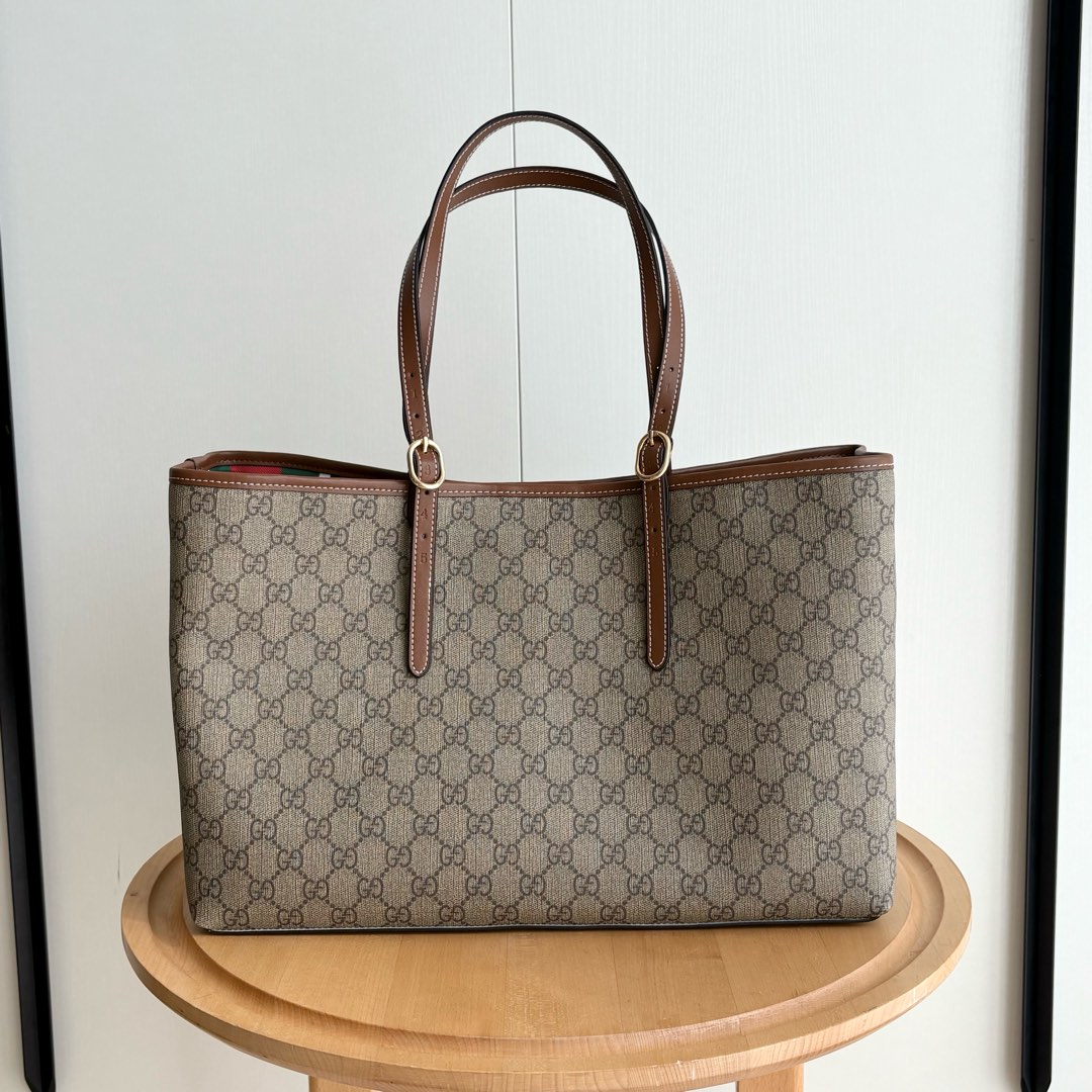 Gucci GG Emblem Large brown tote bag