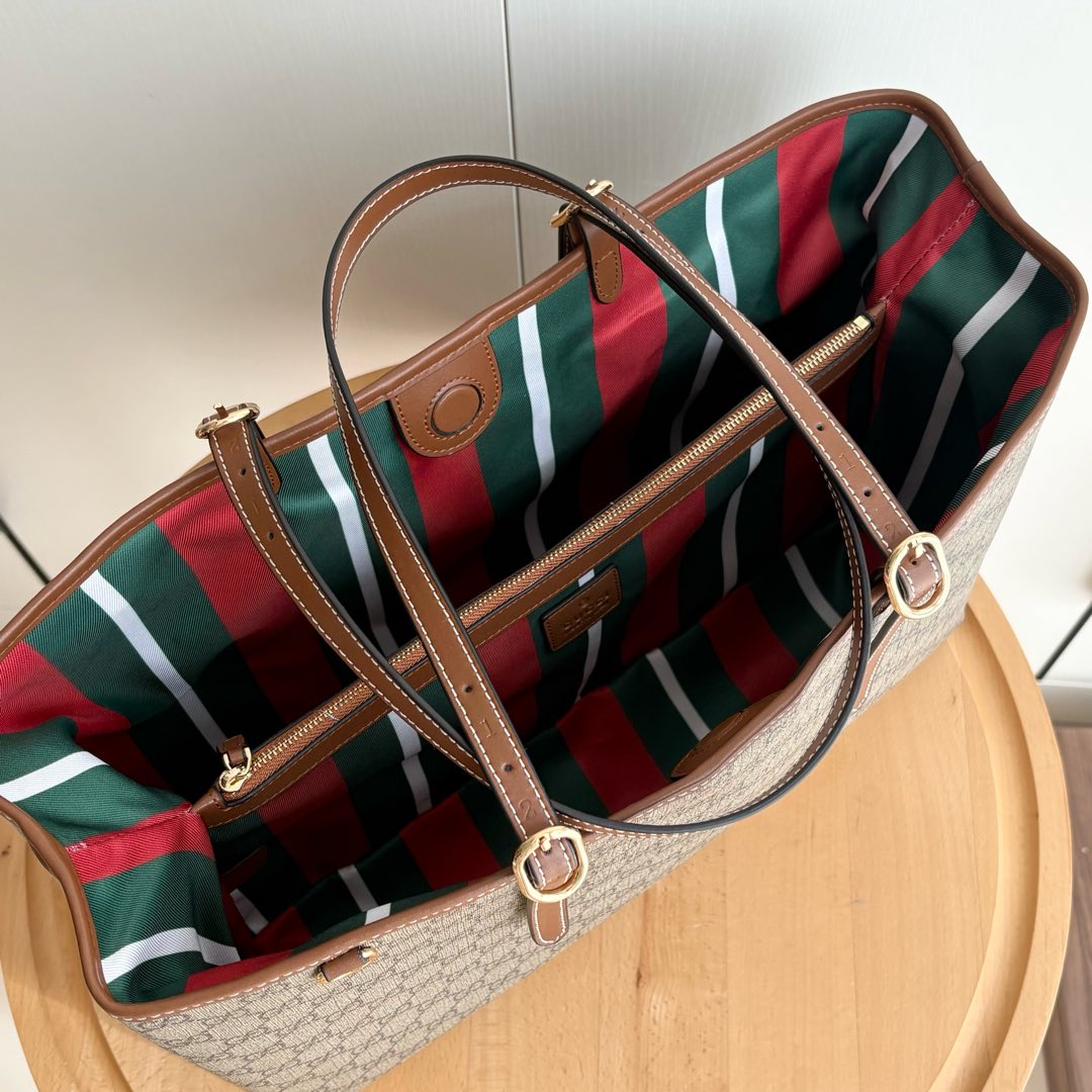 Gucci GG Emblem Large brown tote bag