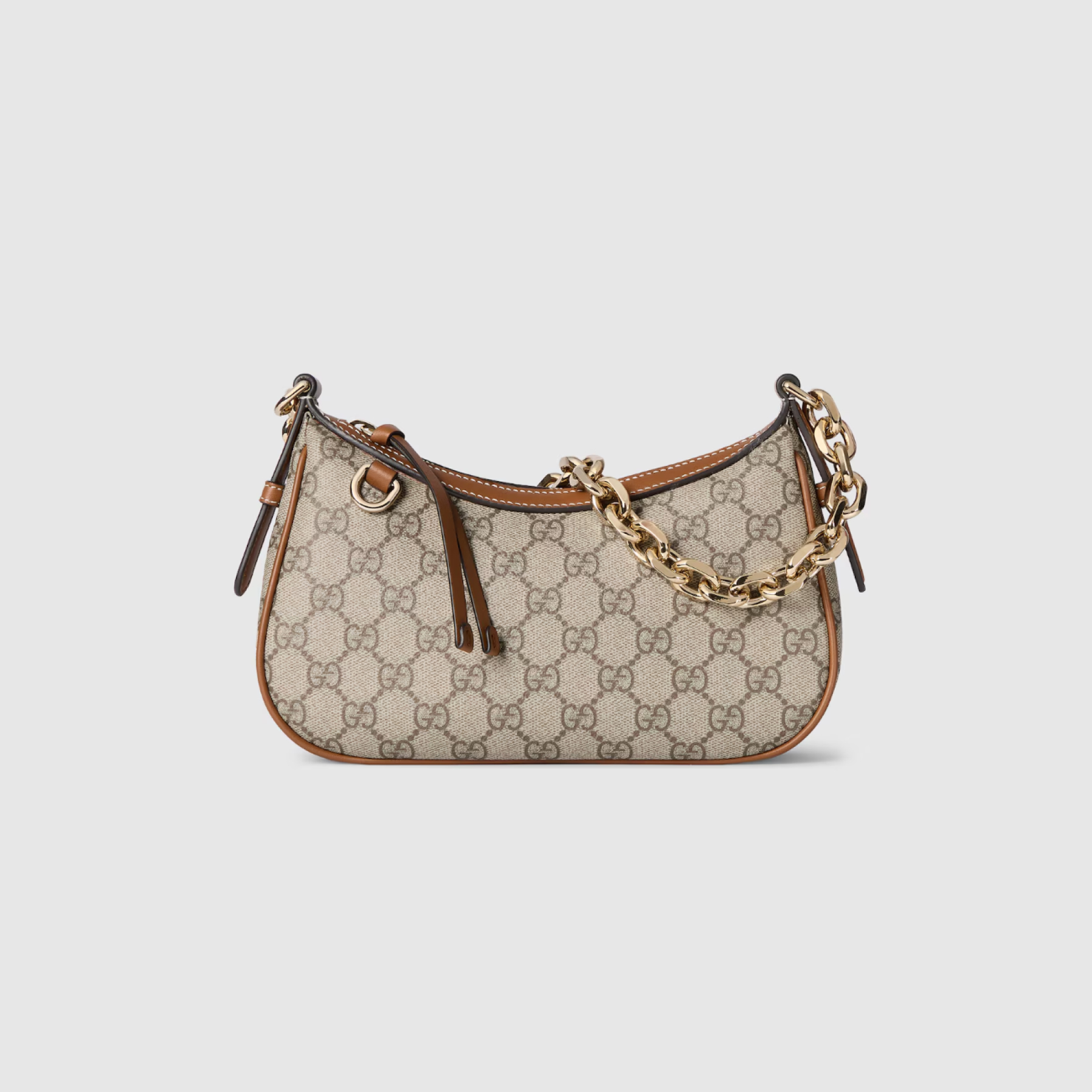 Gucci GG Emblem small shoulder bag- Beige