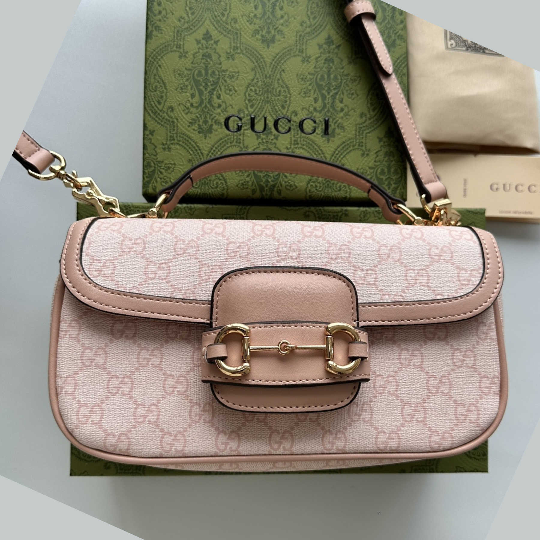 Gucci Horsebit 1955 Small Pink Shoulder Bag
