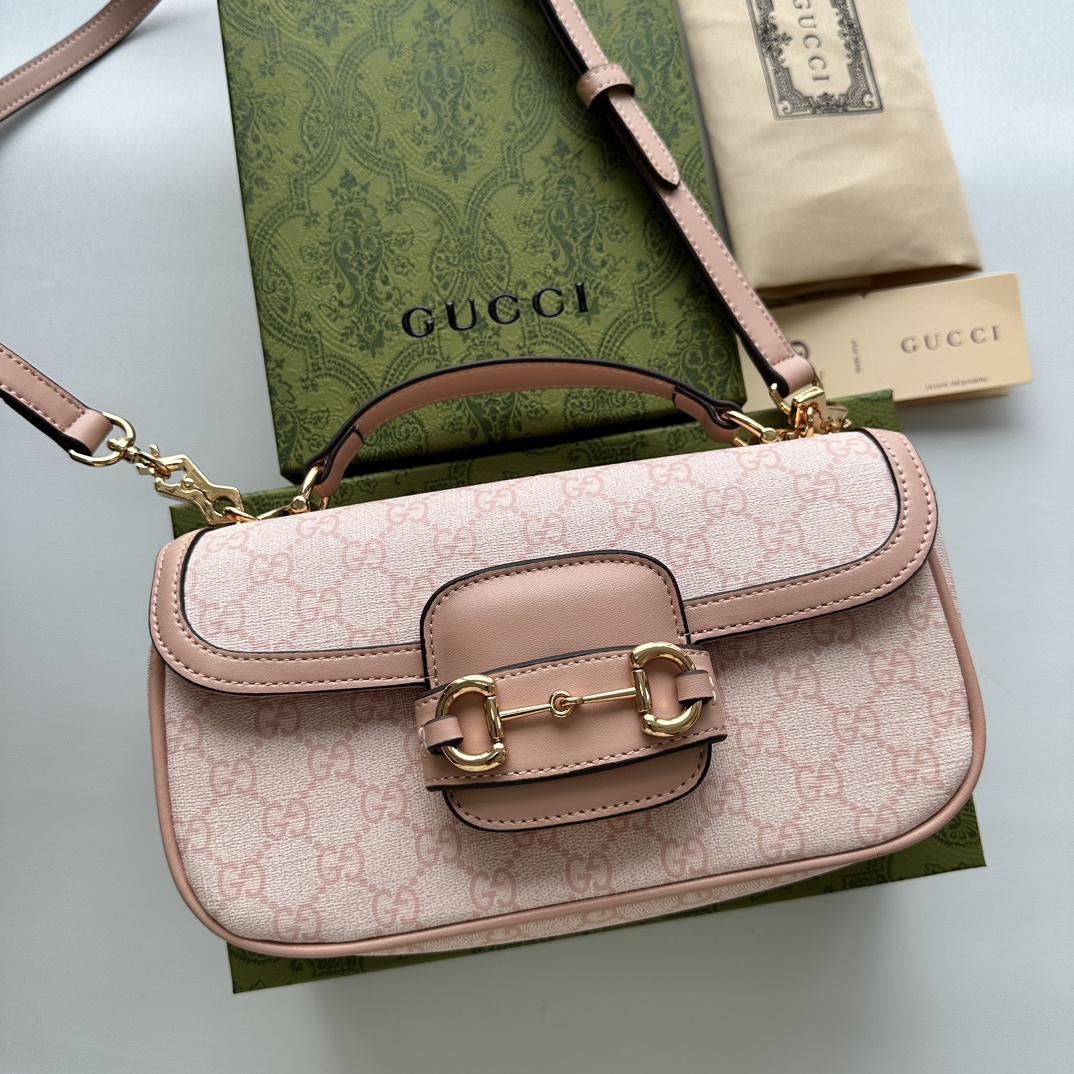 Gucci Horsebit 1955 Small Pink Shoulder Bag