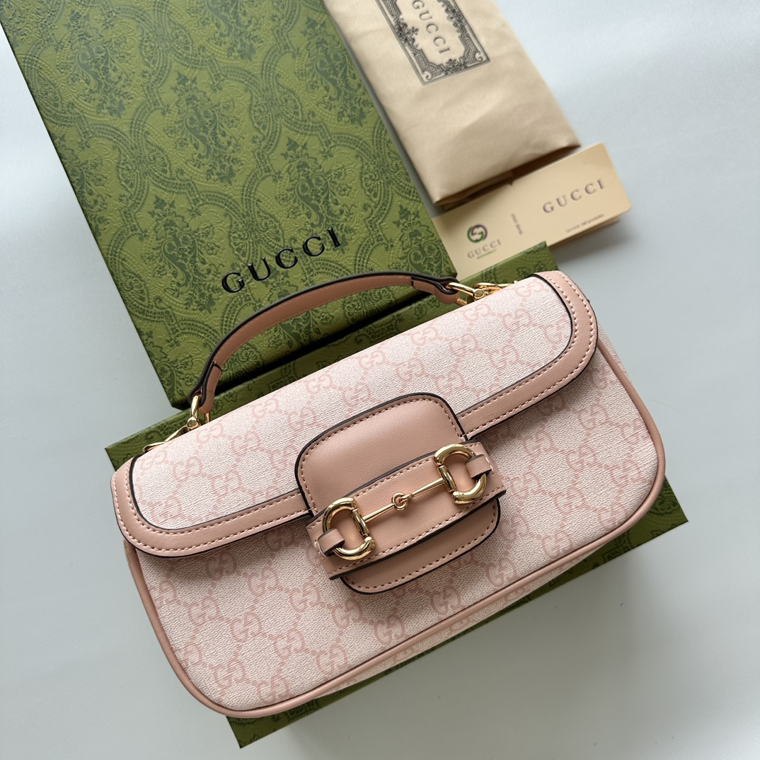 Gucci Horsebit 1955 Small Pink Shoulder Bag
