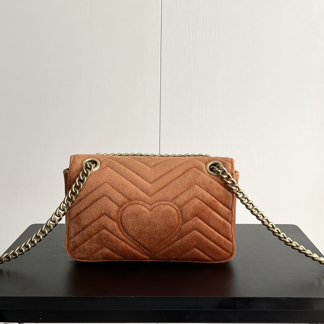 Gucci GG Marmont Velvet Collection - Orange Bag