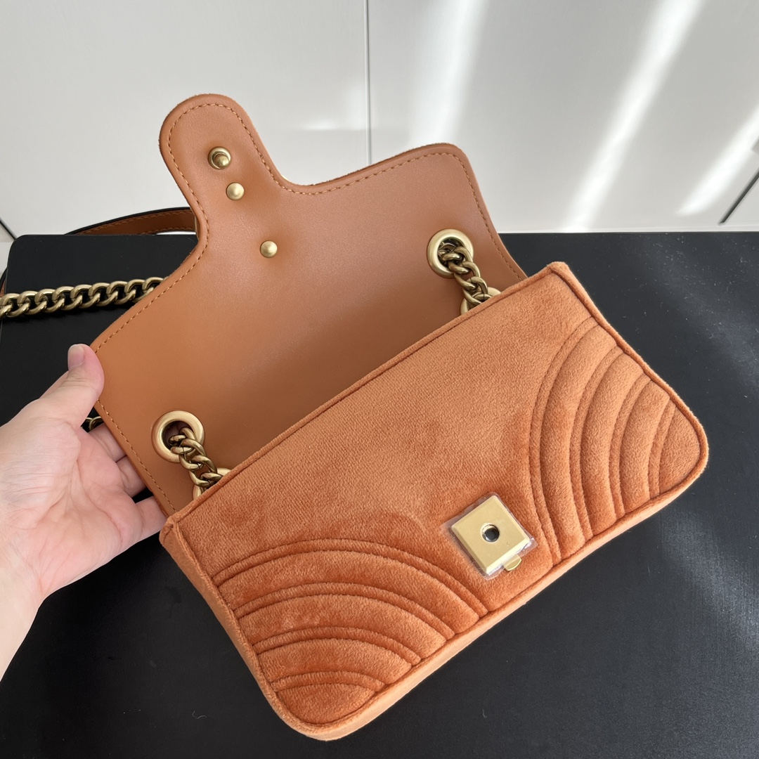 Gucci GG Marmont Velvet Collection - Orange Bag