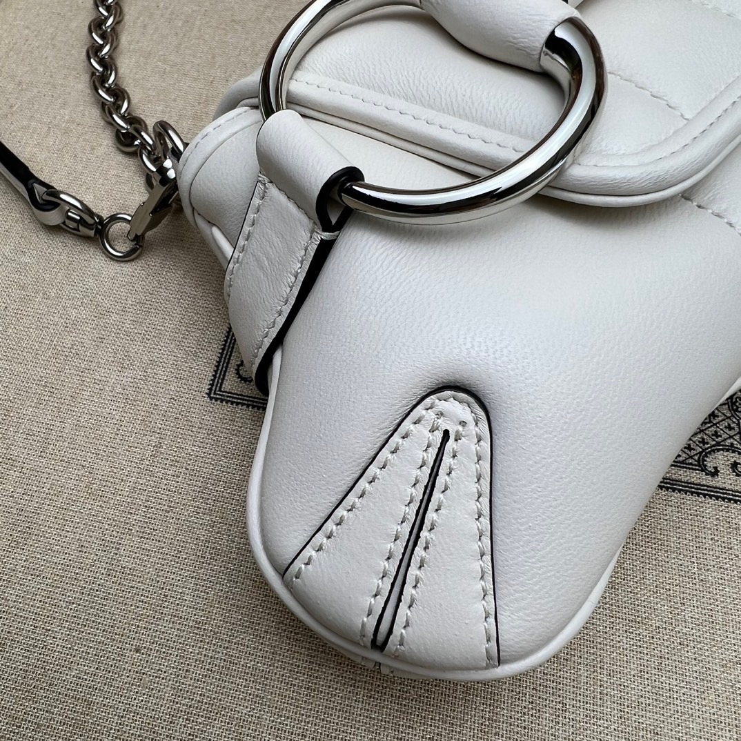 Gucci Horsebit Chain Small Shoulder Bag White - Bag