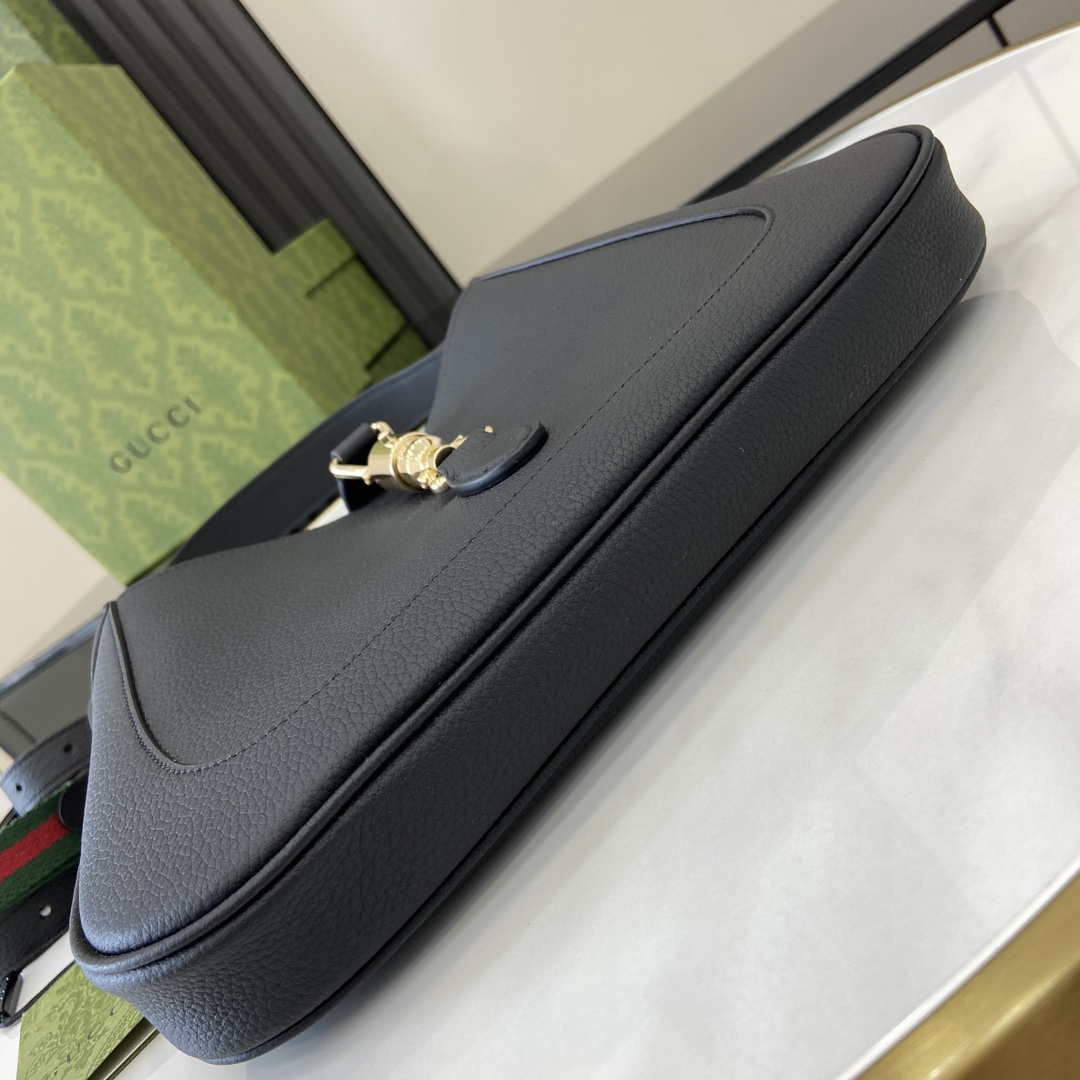 [TOP] Gucci Jackie 1961 small shoulder bag in black leather
