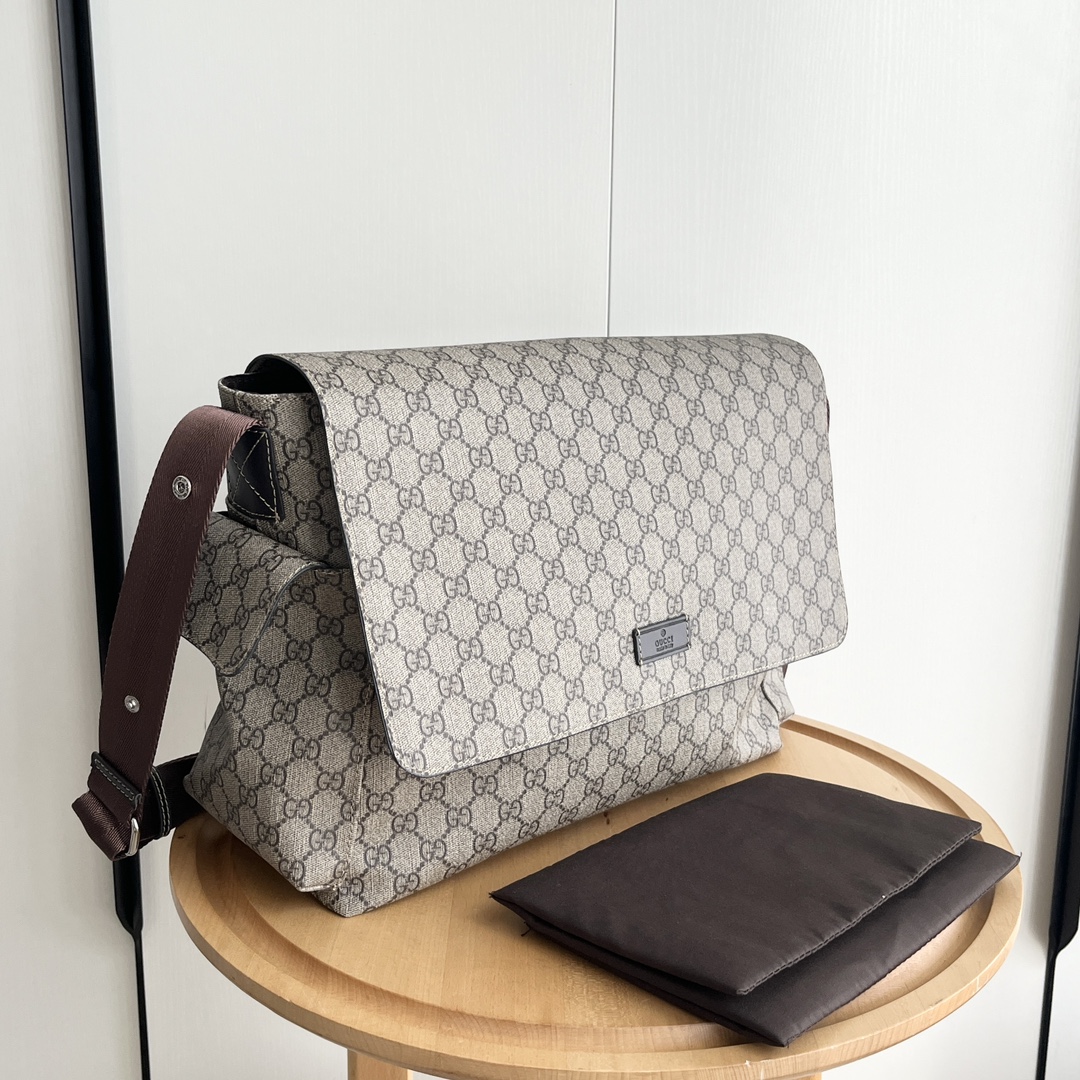 GUCCI GG Diaper Bag Khaki Monogram