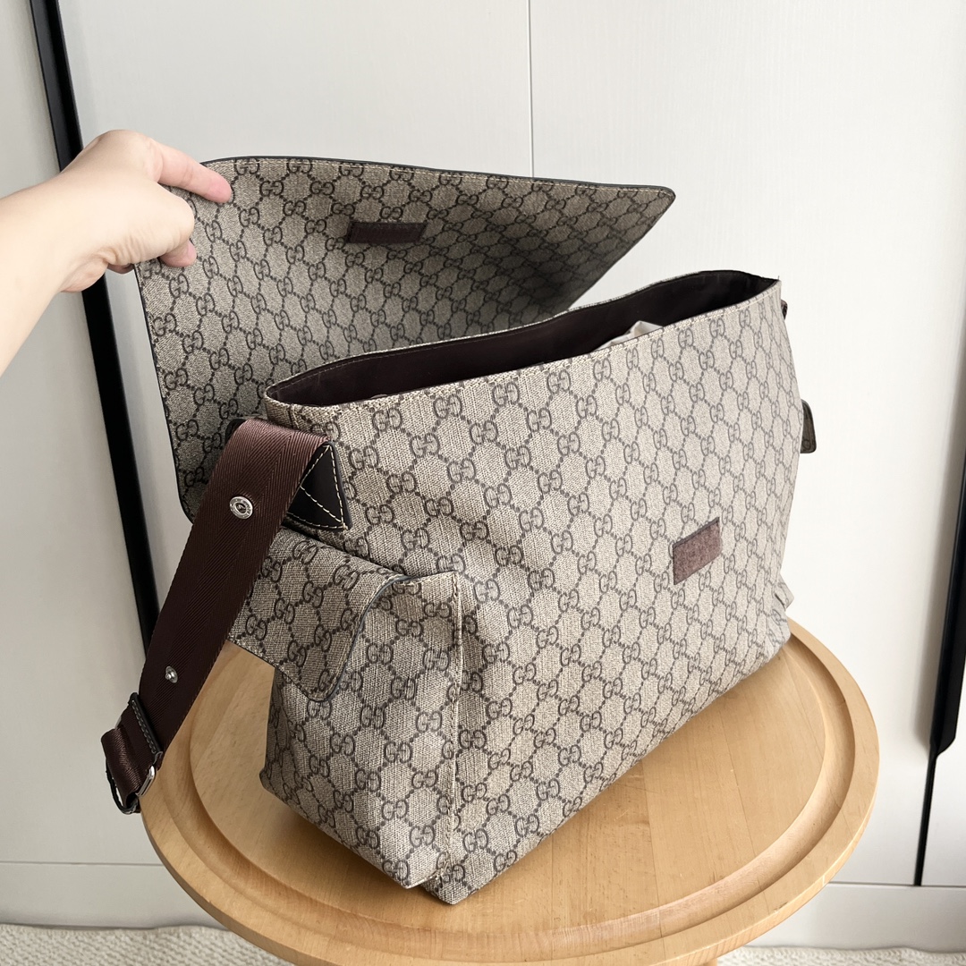 GUCCI GG Diaper Bag Khaki Monogram