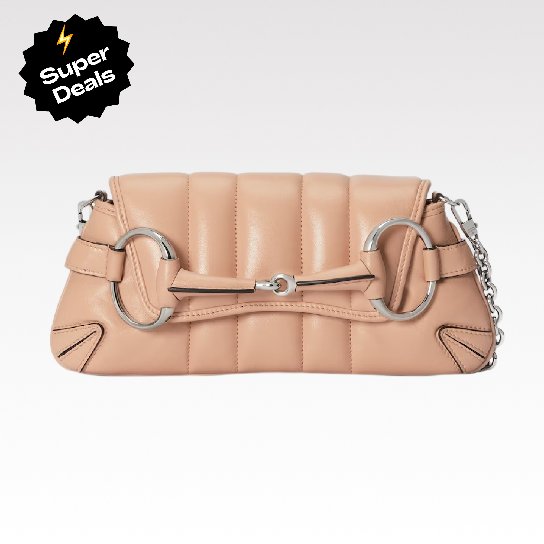 Gucci Horsebit Chain Small Shoulder Bag Rose Beige - Bag