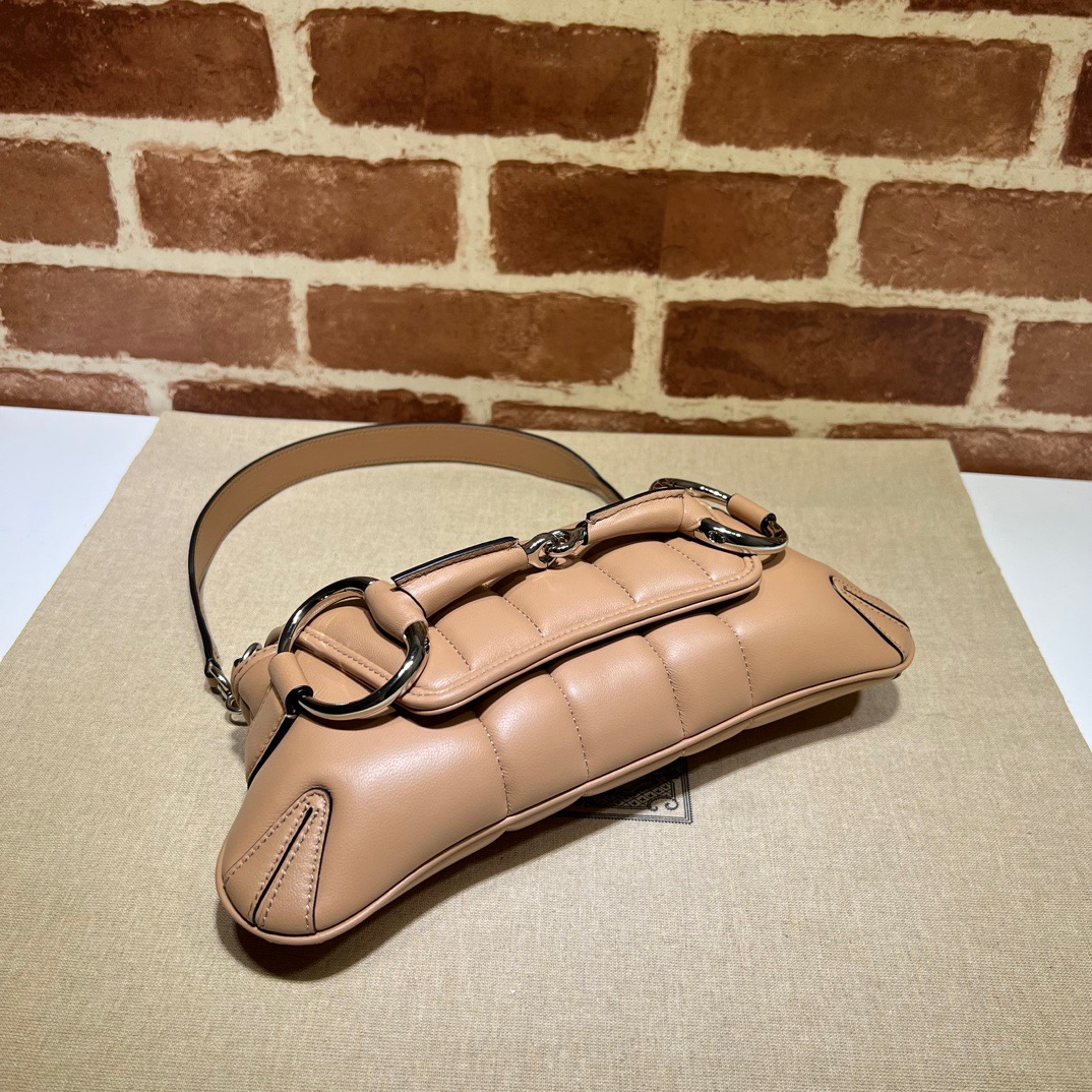 Gucci Horsebit Chain Small Shoulder Bag Rose Beige - Bag
