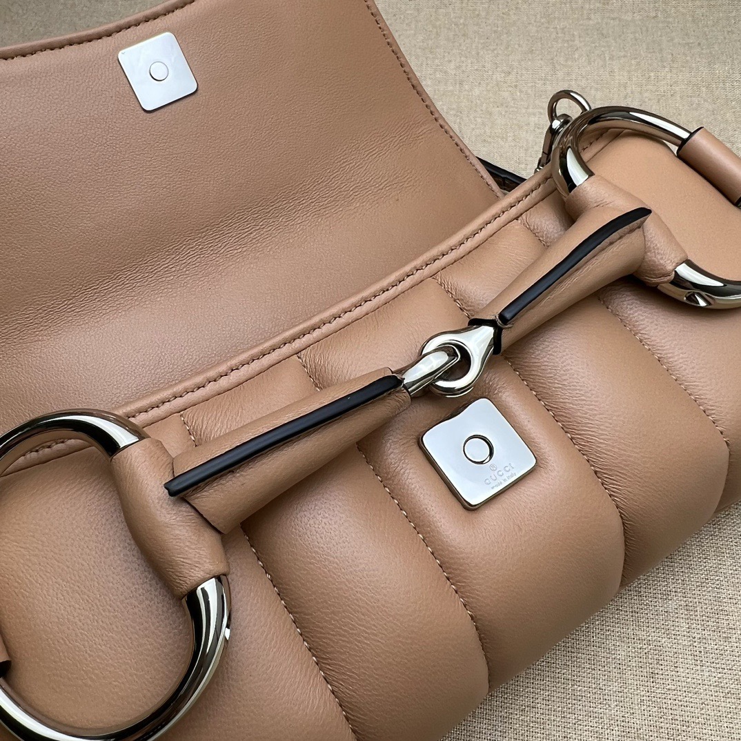 Gucci Horsebit Chain Small Shoulder Bag Rose Beige - Bag