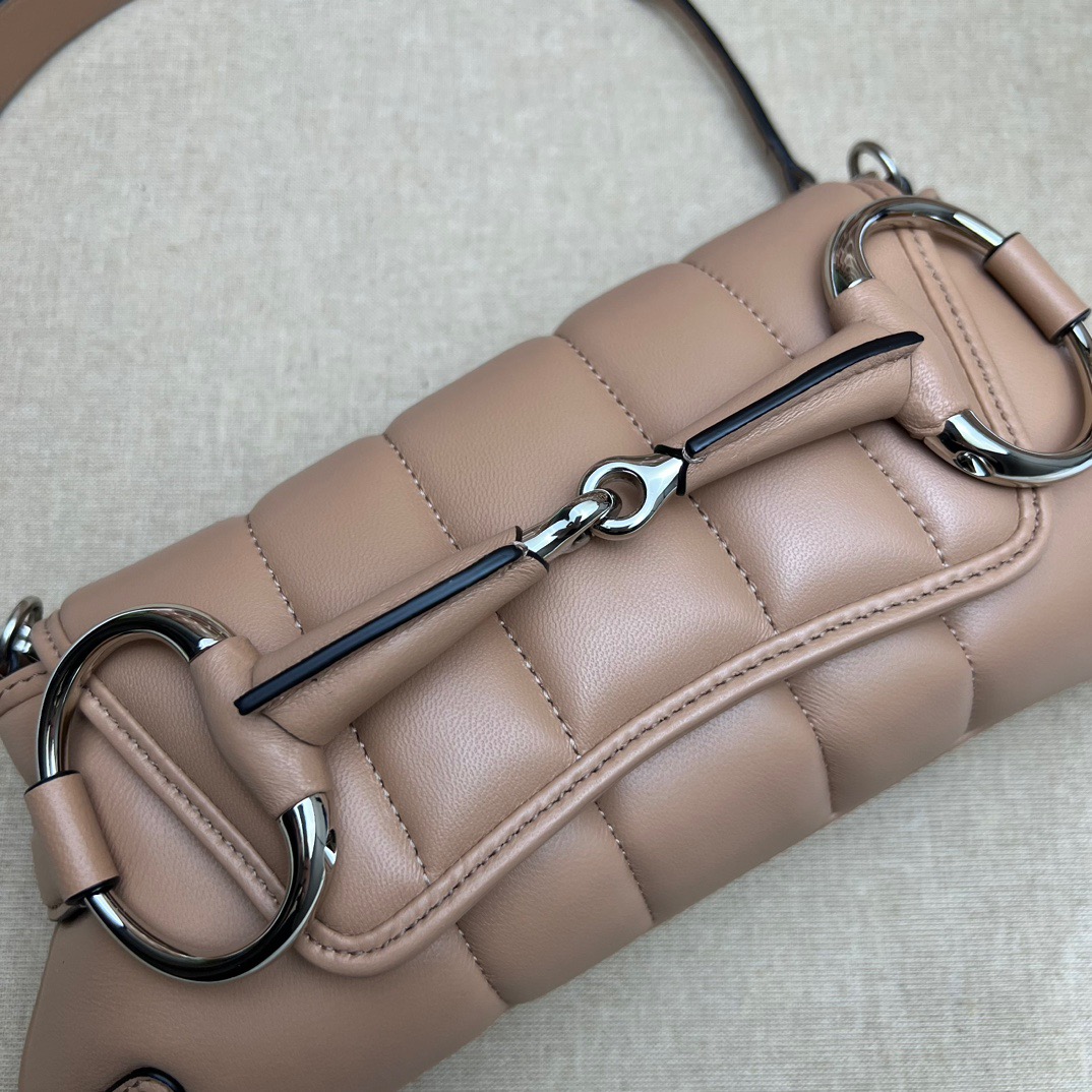 Gucci Horsebit Chain Small Shoulder Bag Rose Beige - Bag