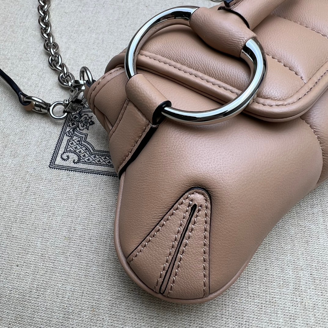 Gucci Horsebit Chain Small Shoulder Bag Rose Beige - Bag